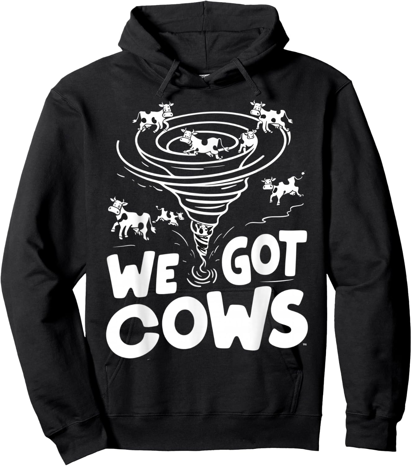Tornado Chaser We Got Cows Funny Storm Spotter Hoodie - Hoodie | Black