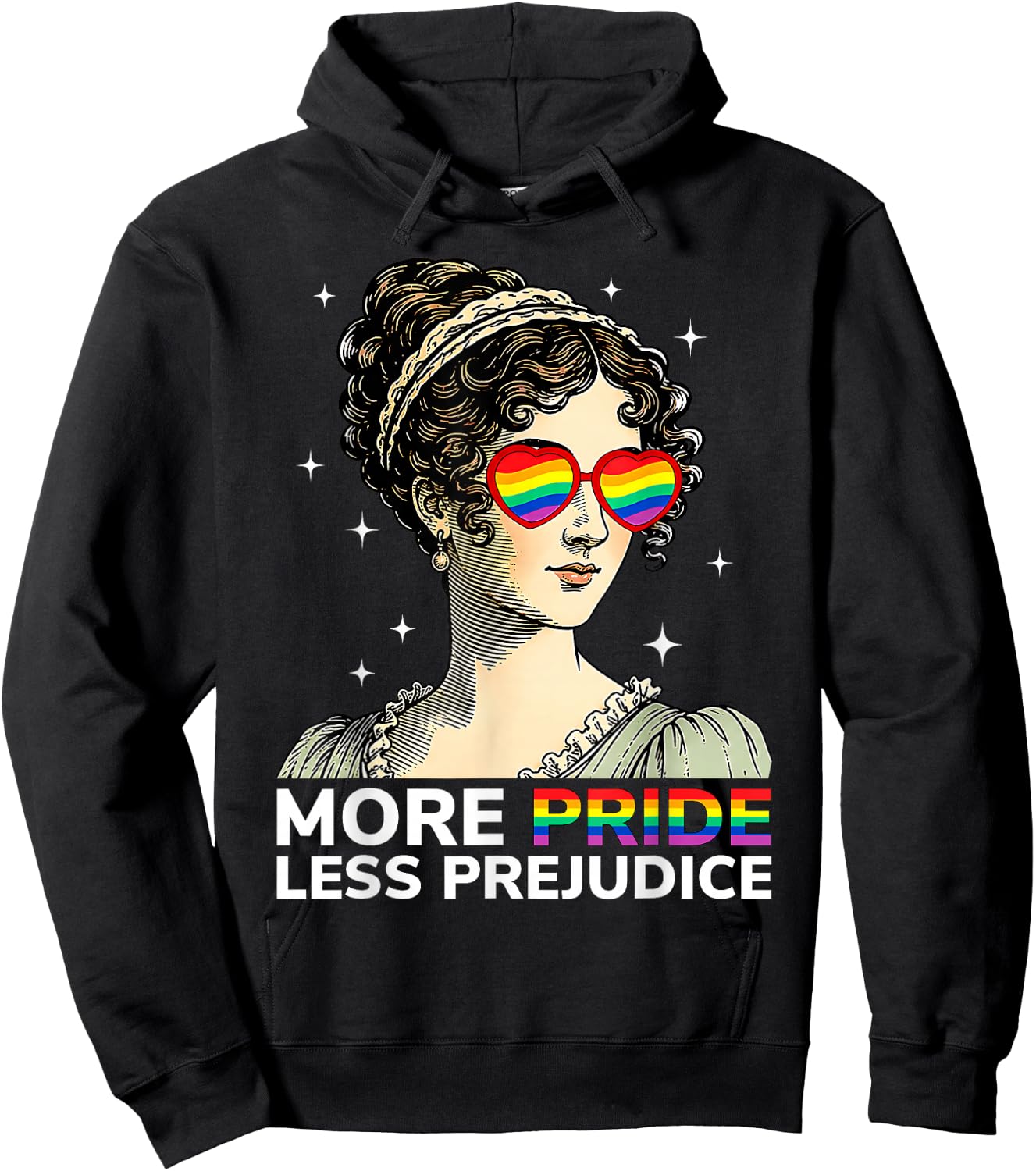 More Pride Less Prejudice Pride Month LGBTQ Gay Lesbian Hoodie - Hoodie | Black