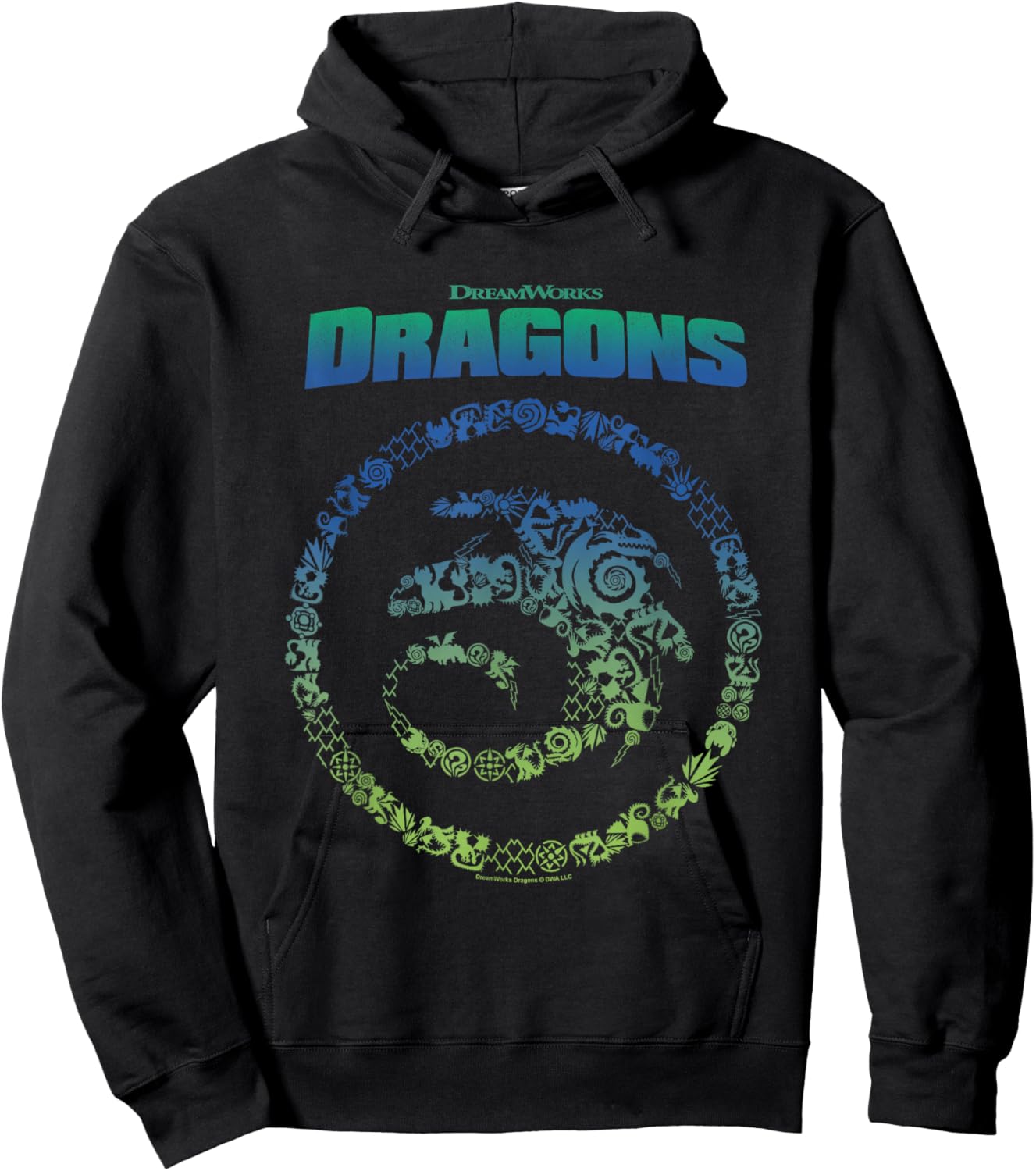 How to Train Your Dragon Toothless Vintage Symbols Logo , Black, S Hoodie - Hoodie | Black