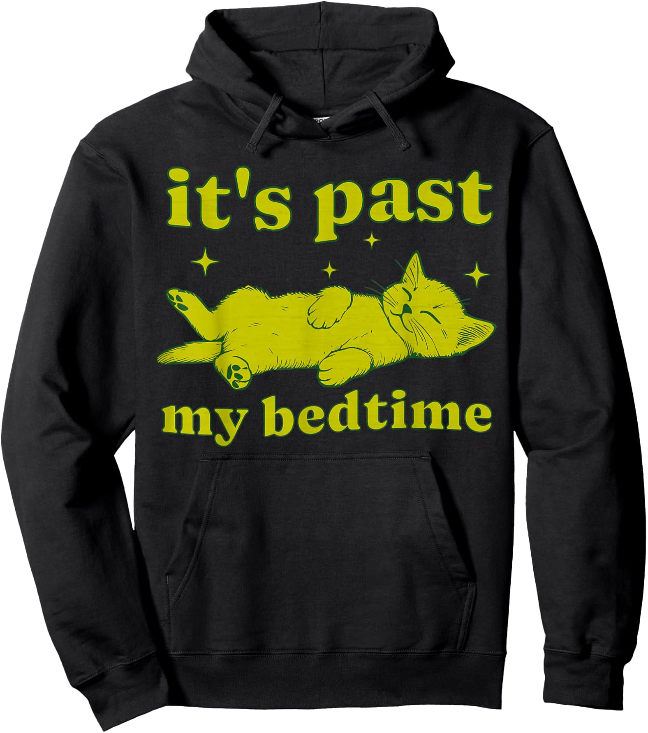It's Past My Bedtime Sleepy Cat Tired Vintage Kitten Cute Hoodie - Hoodie | Black