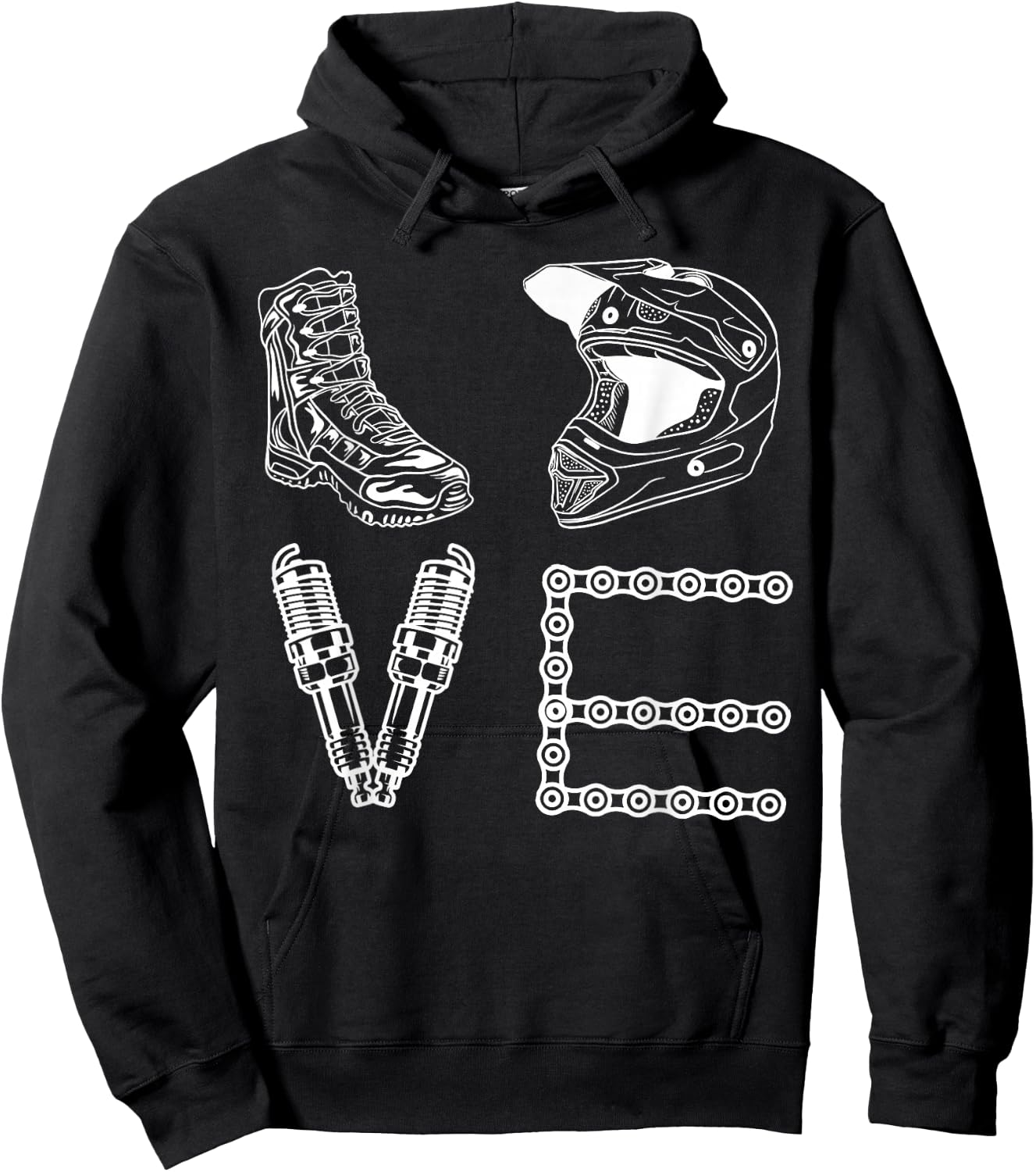 Moto Gear Race Essentials - Dirtbike Love Motocross MX Life Hoodie - Hoodie | Black