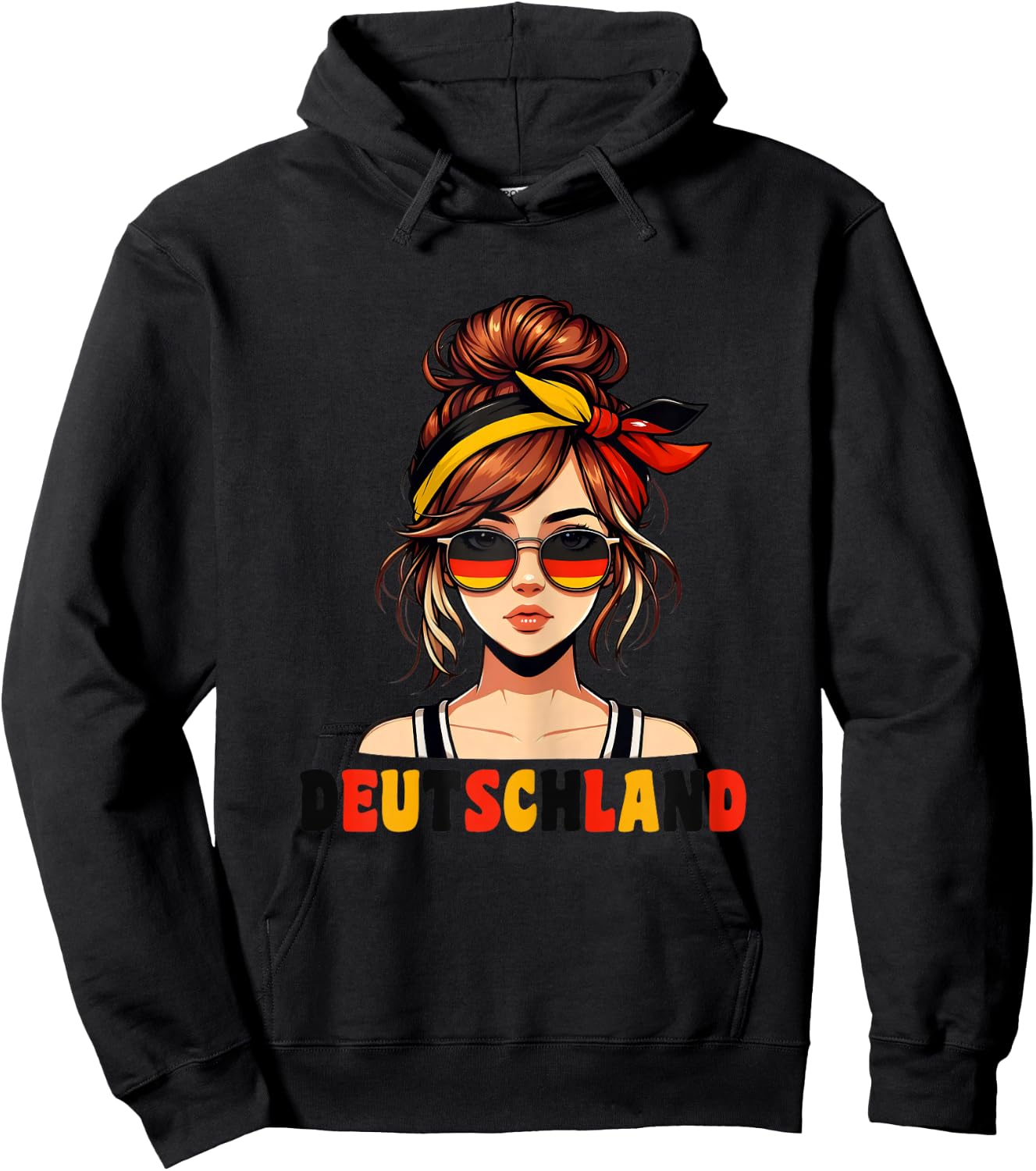 Deutschland Damen Frau Deutsch Deutsches Mädchen Damen Girl Hoodie - Hoodie | Black