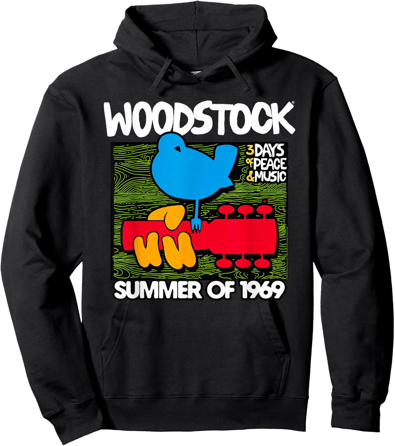 Woodstock Summer 69 Bird Logo , Black, S Hoodie - Hoodie | Black