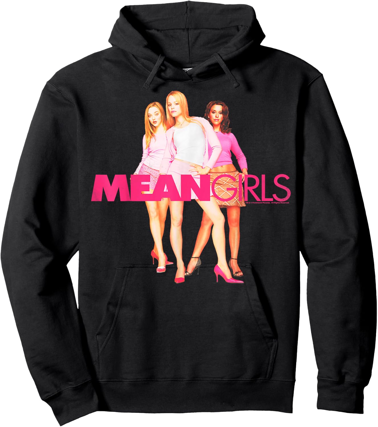 Mean Girls Classic Fit Round Neck - Regina, Karen, Gretchen Plastics Graphic Black Hoodie - Hoodie | Black