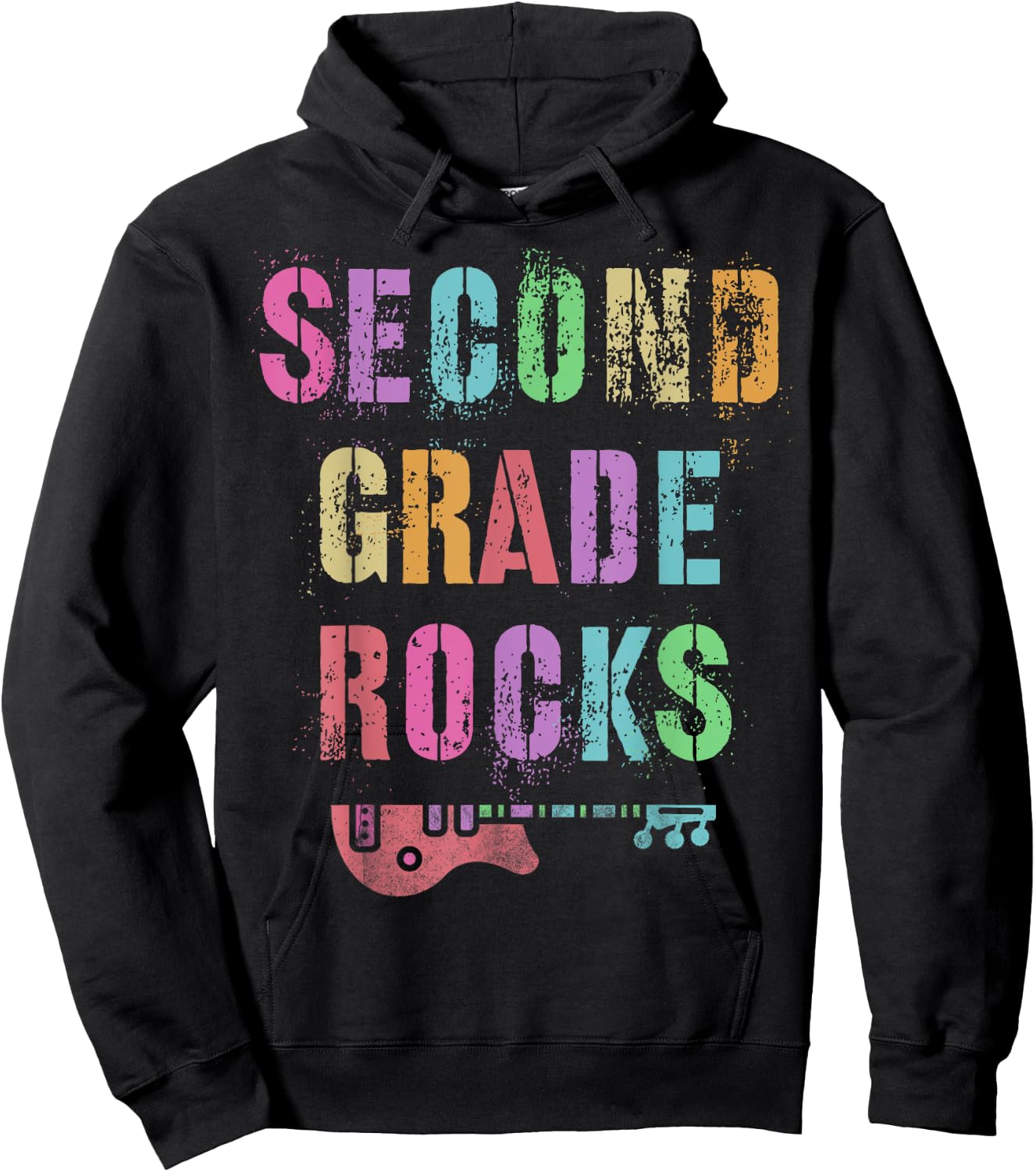 SECOND GRADE ROCKS Teacher Ready To Team 2nd Grader Rockstar Hoodie - Hoodie | Black