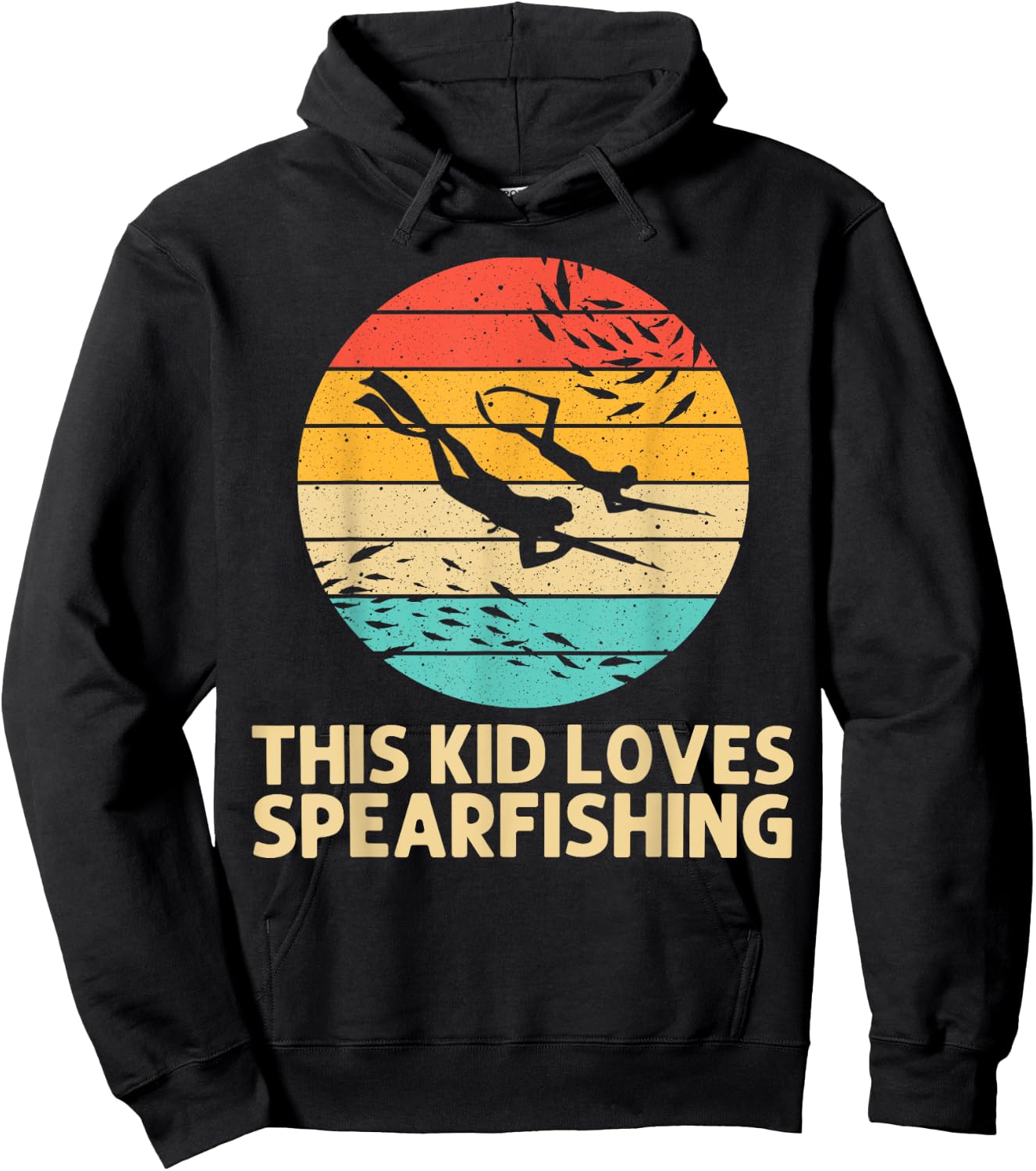 Cool Spearfishing For Kids Boys Ocean Diving Spear Fishing Hoodie - Hoodie | Black