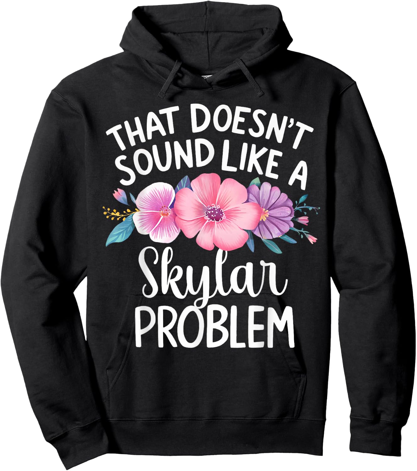 SKYLAR Personalized Cute Flower Girls SKYLAR Name Hoodie - Hoodie | Black