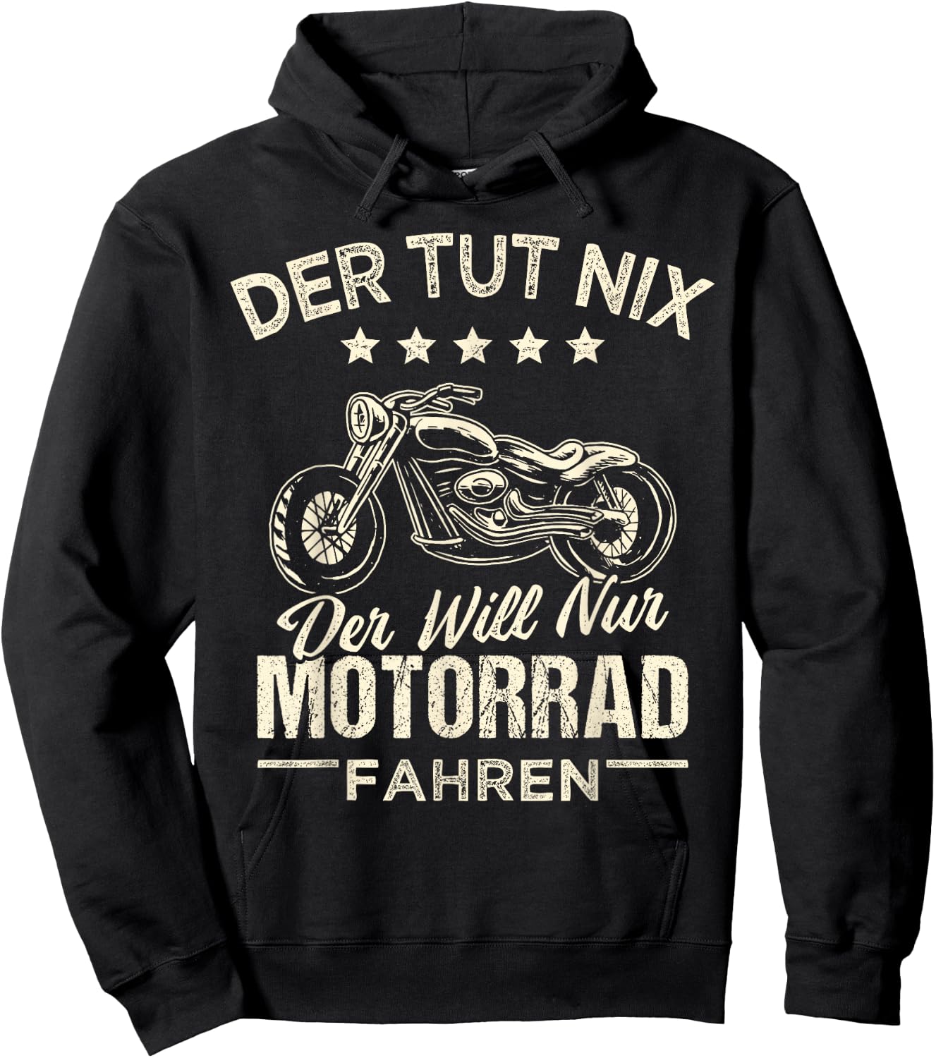 Men's "Der tut nix der will nur Motorcycle fahren" ("Der tut nix der will Hoodie - Hoodie | Black