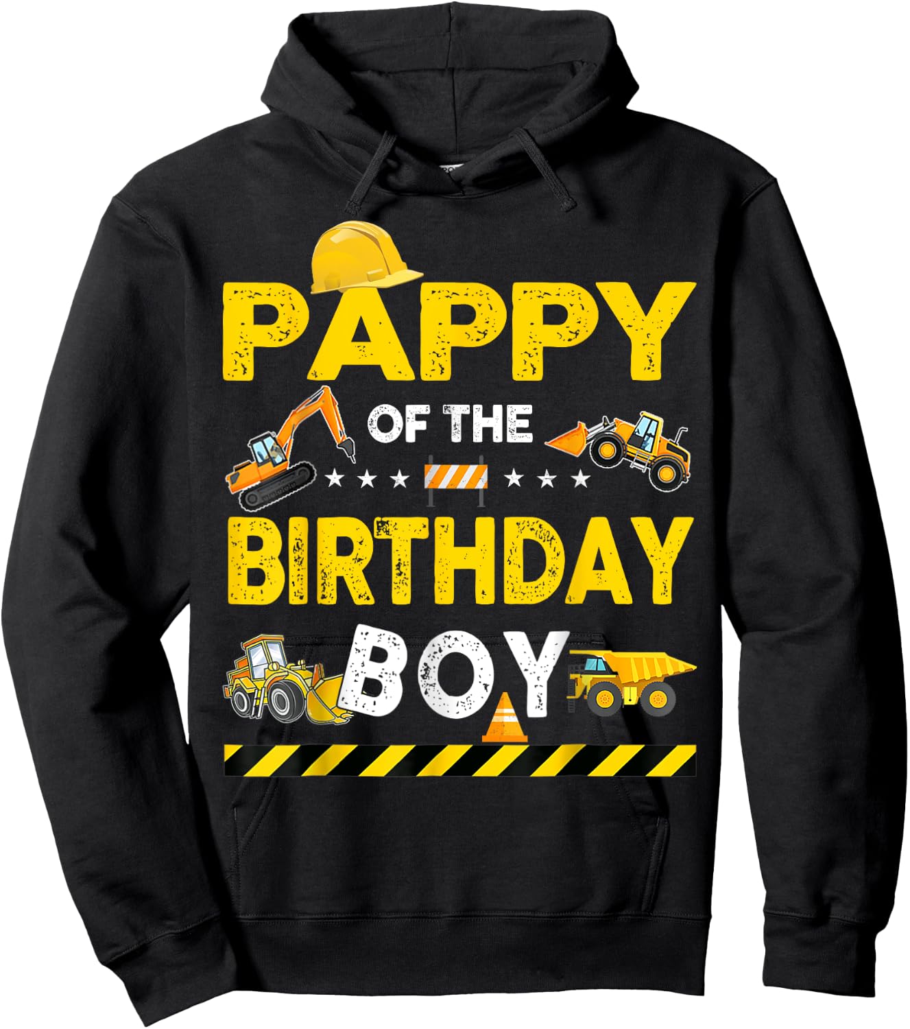 Pappy Of The Birthday Boy Construction Worker Birthday Hoodie - Hoodie | Black