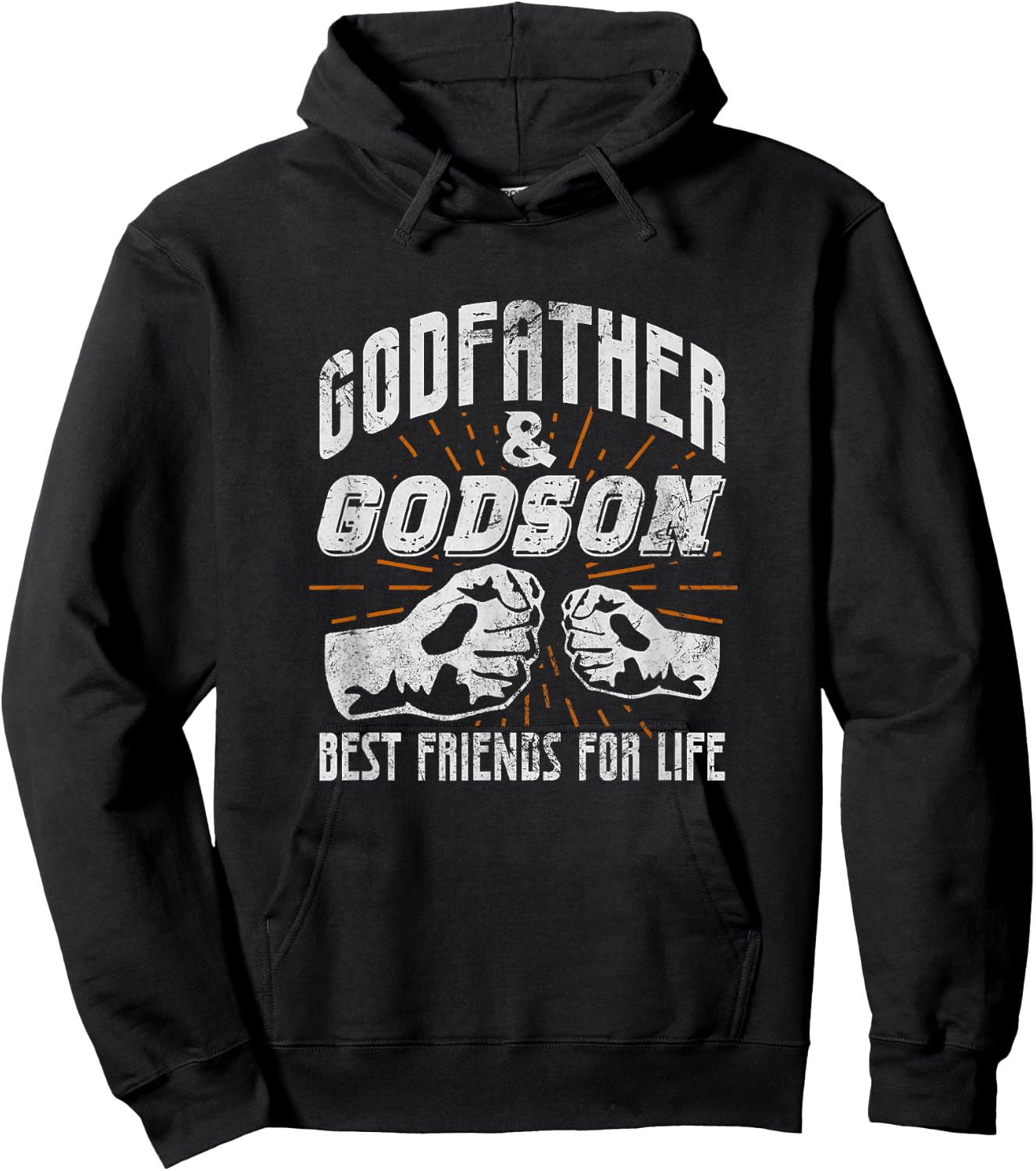 Godfather Godson Bestfriends For Life Matching Distressed Hoodie - Hoodie | Black