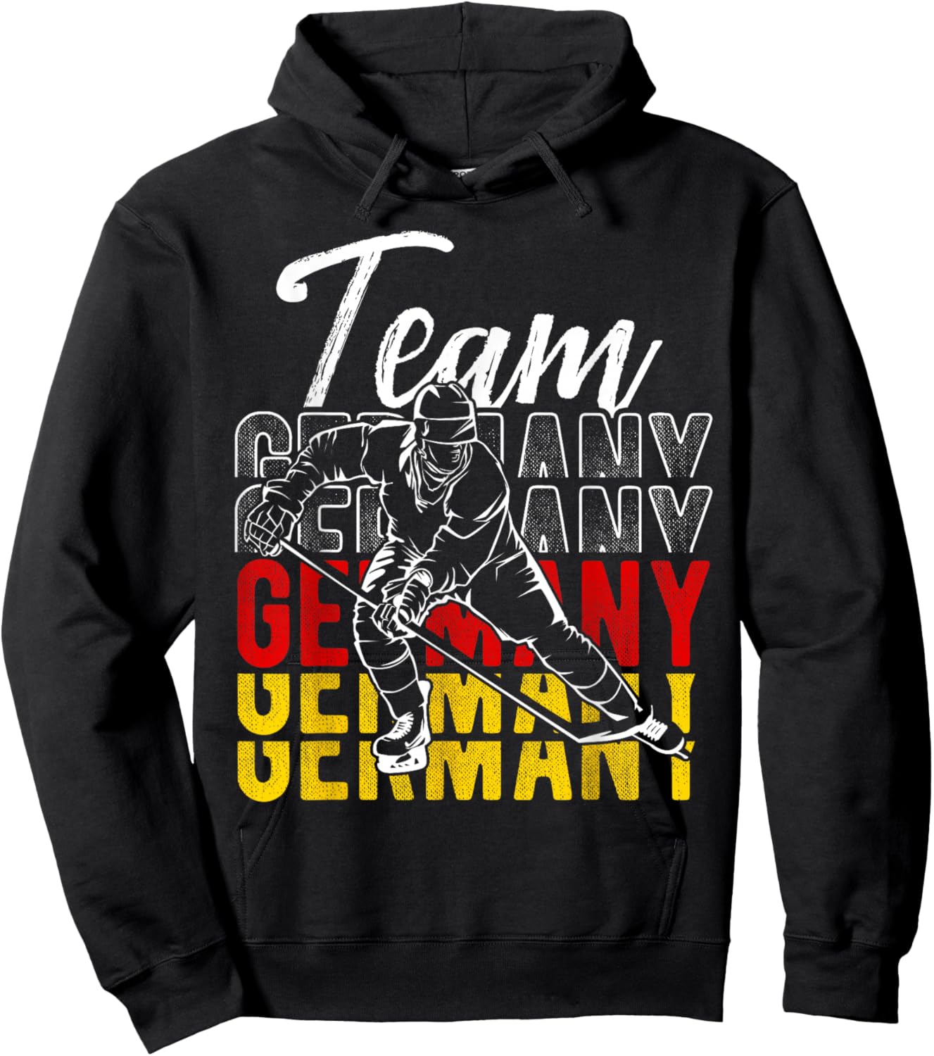 Team Germany German Team Sport Ice Hockey Player Tra , black Hoodie - Hoodie | Black