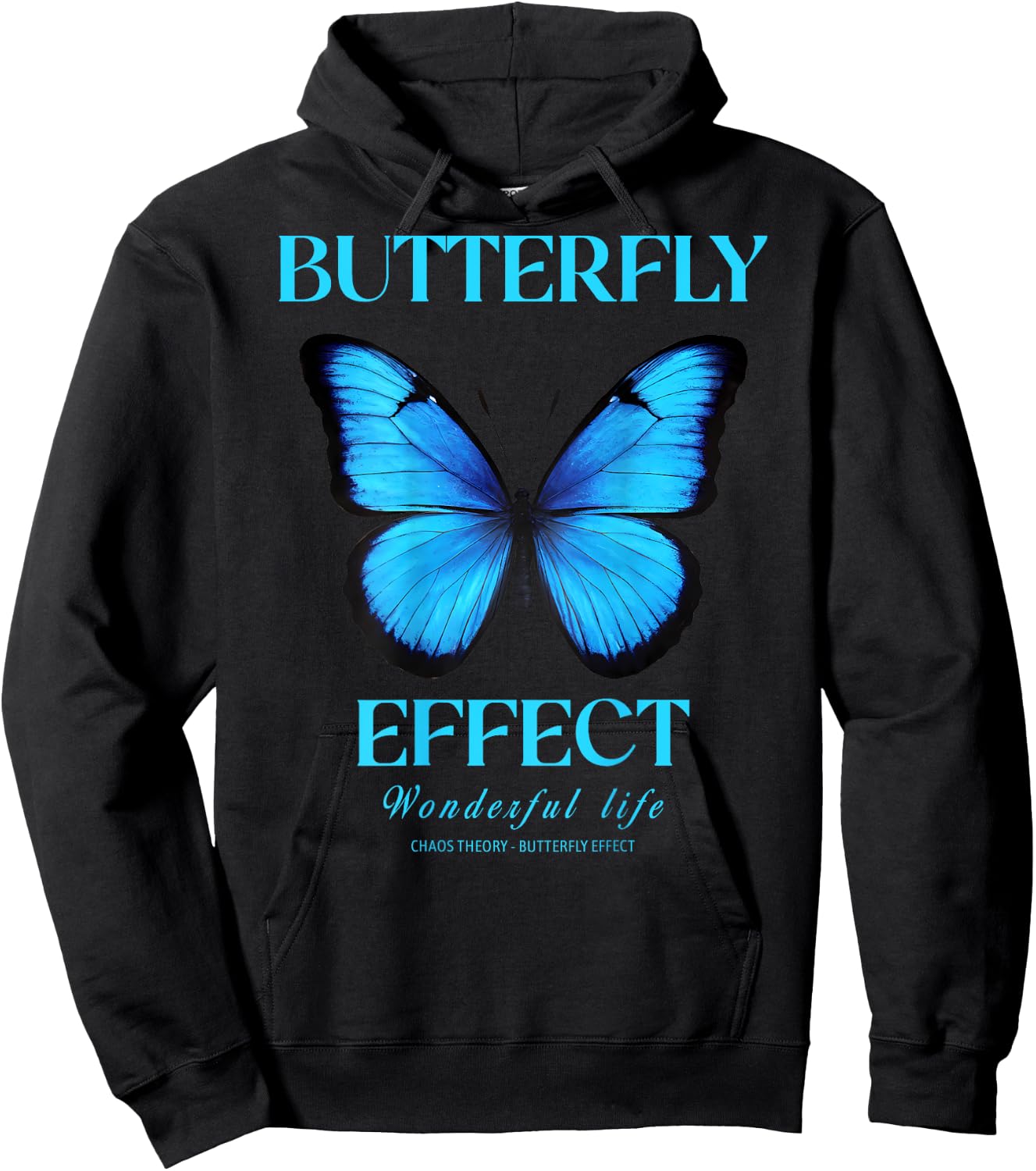 Butterfly Effect Backprint Techno Festival Tekk , black Hoodie - Hoodie | Black