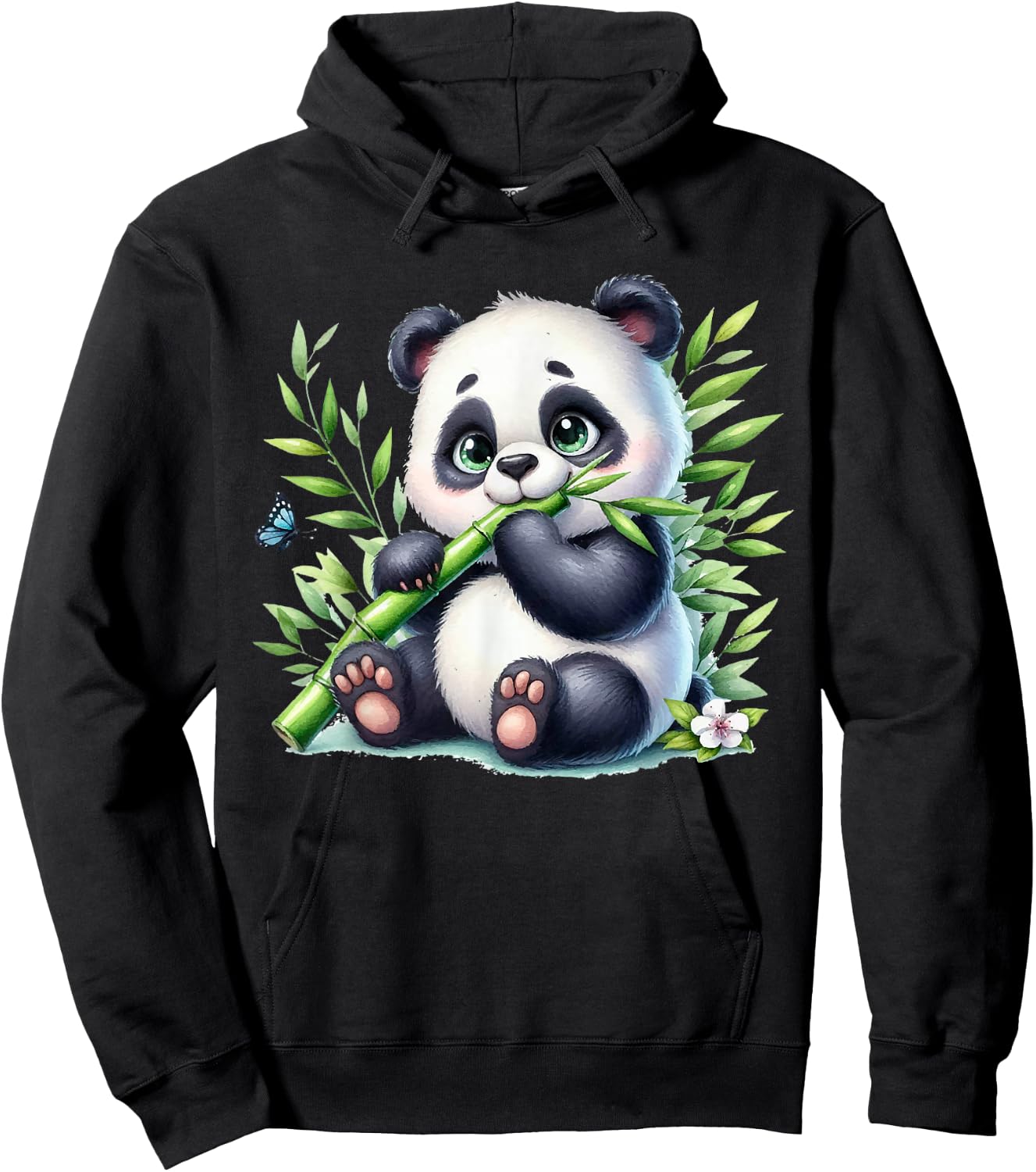 Watercolor Panda Hoodie - Hoodie | Black