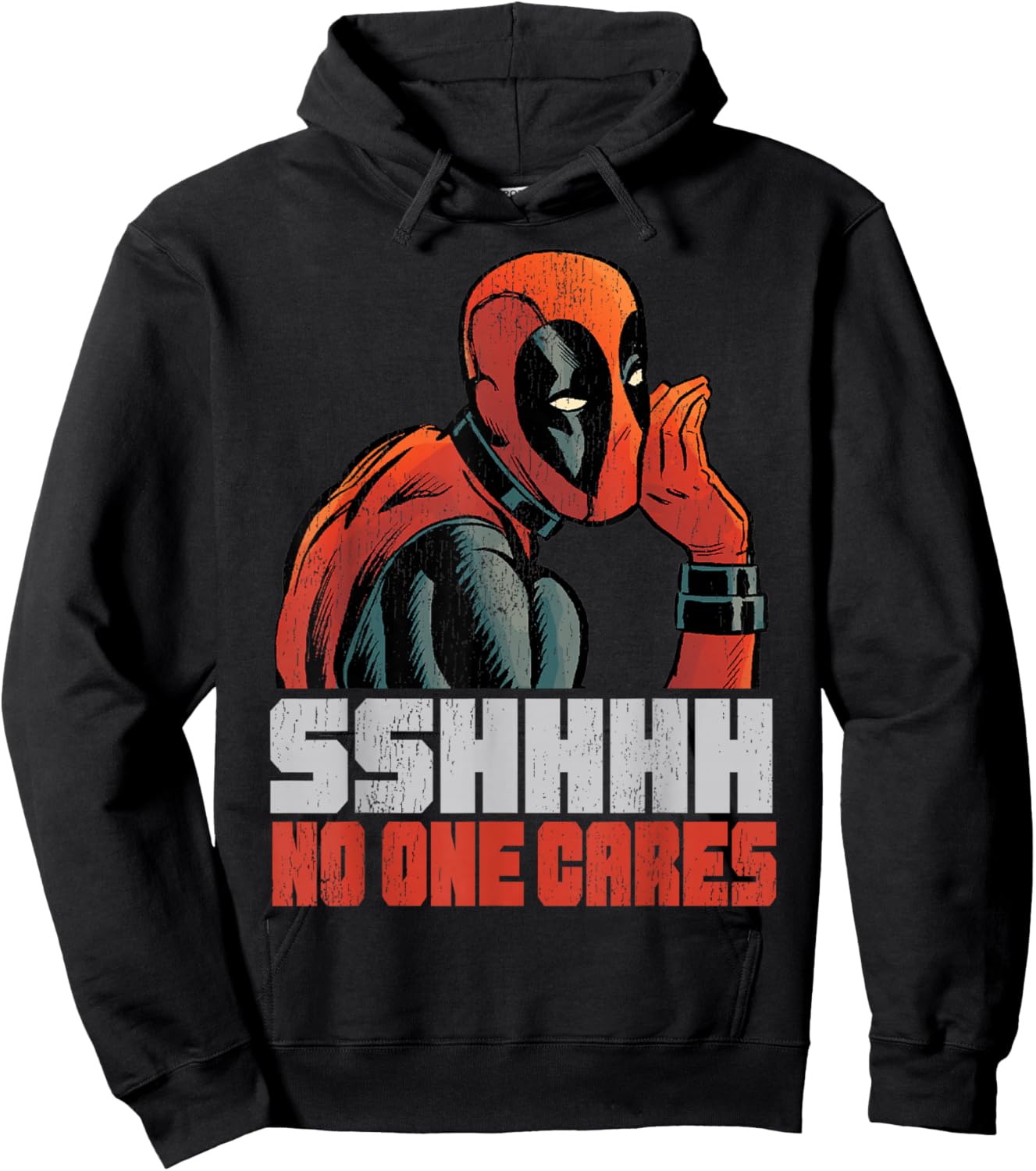 Marvel Deadpool SSHHHH No One Cares Whisper Hoodie - Hoodie | Black