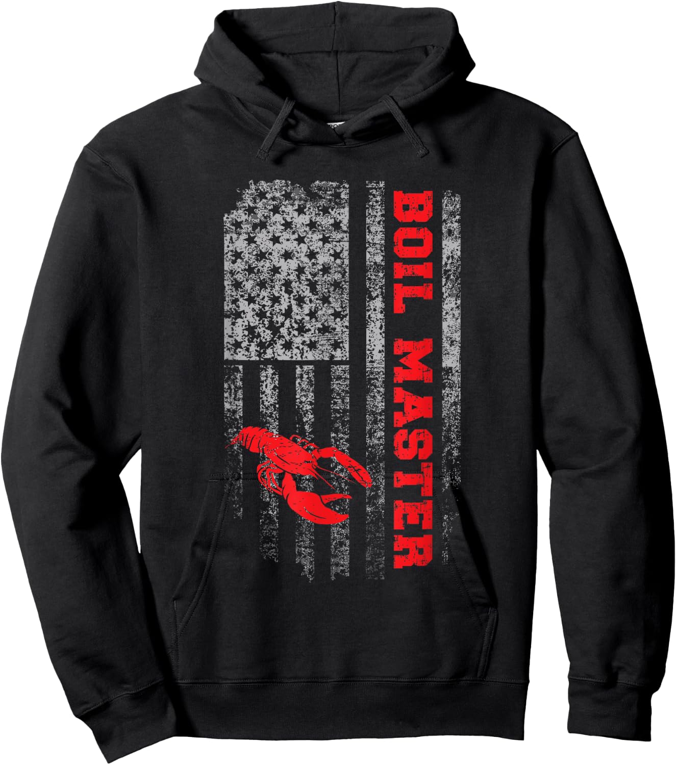 Boil Master Crawfish American Flag Crawdaddy Crayfish Hoodie - Hoodie | Black