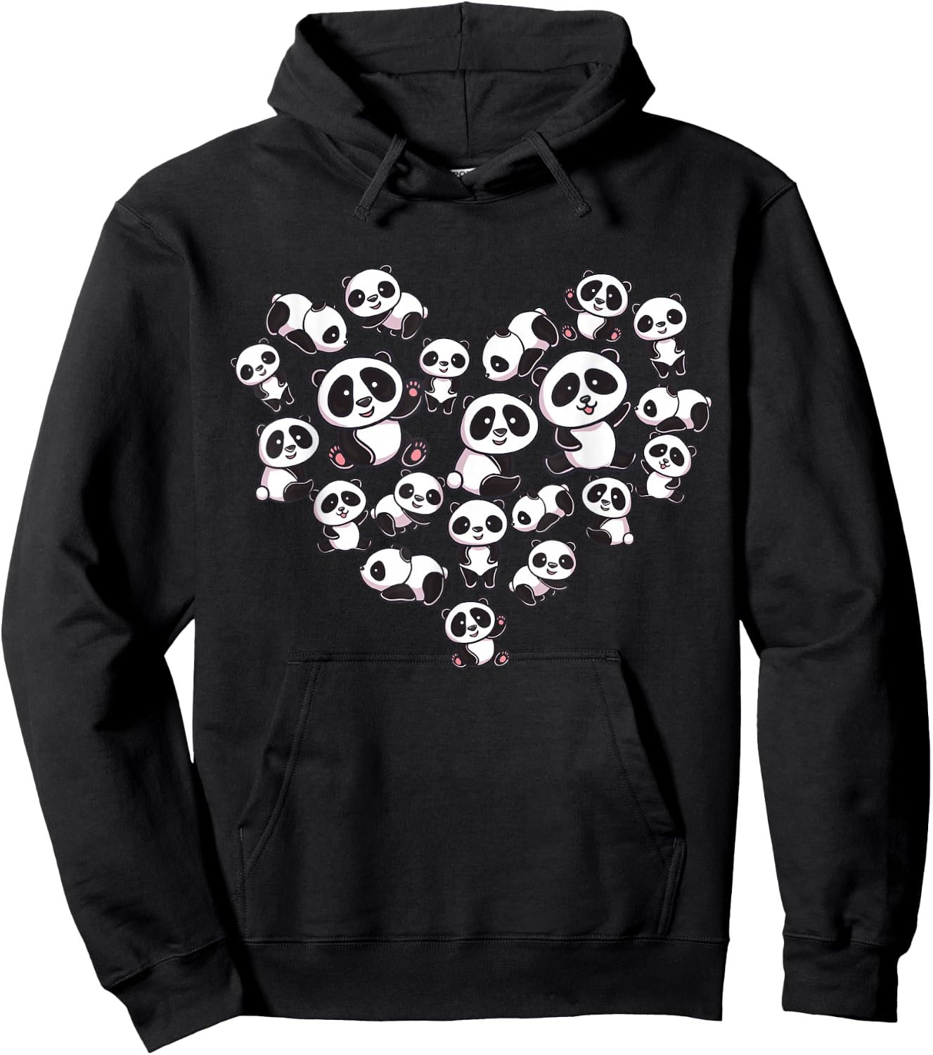 Panda Shirt Cute Panda Panda Bear Lover Heart Gifts Hoodie - Hoodie | Black