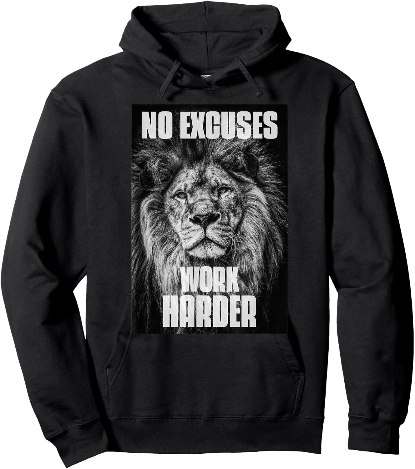 No Excuses Work Harder Bodybuilding Gym Motivational Workout Hoodie - Hoodie | Black