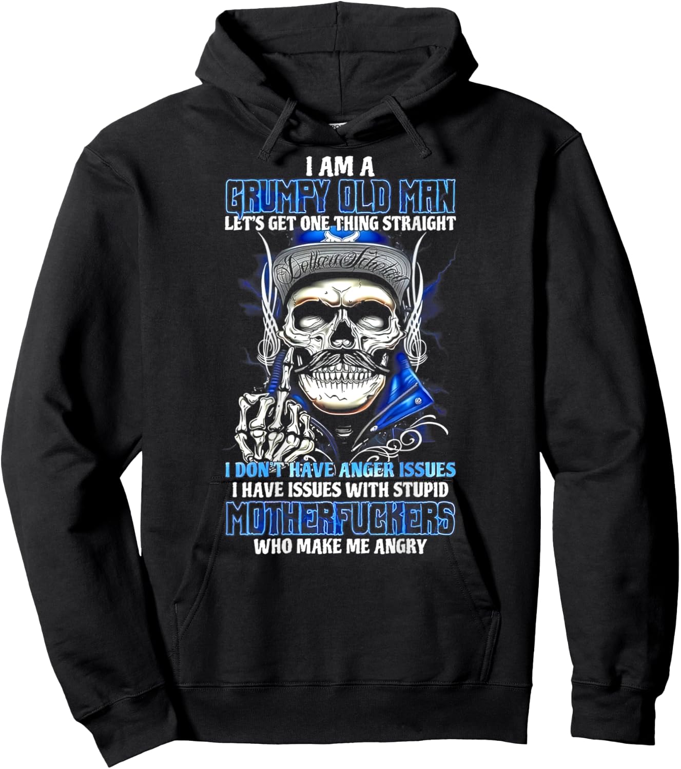 I'm A Grumpy Old Man Let's Get One Thing Straight (on back) Hoodie - Hoodie | Black