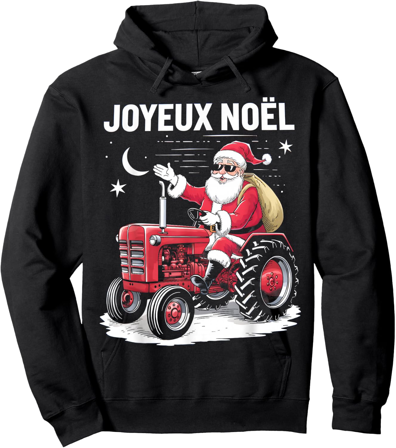 Merry Christmas Santa Claus Tractor Farmer Humor Dad Christmas , Black, S Hoodie - Hoodie | Black