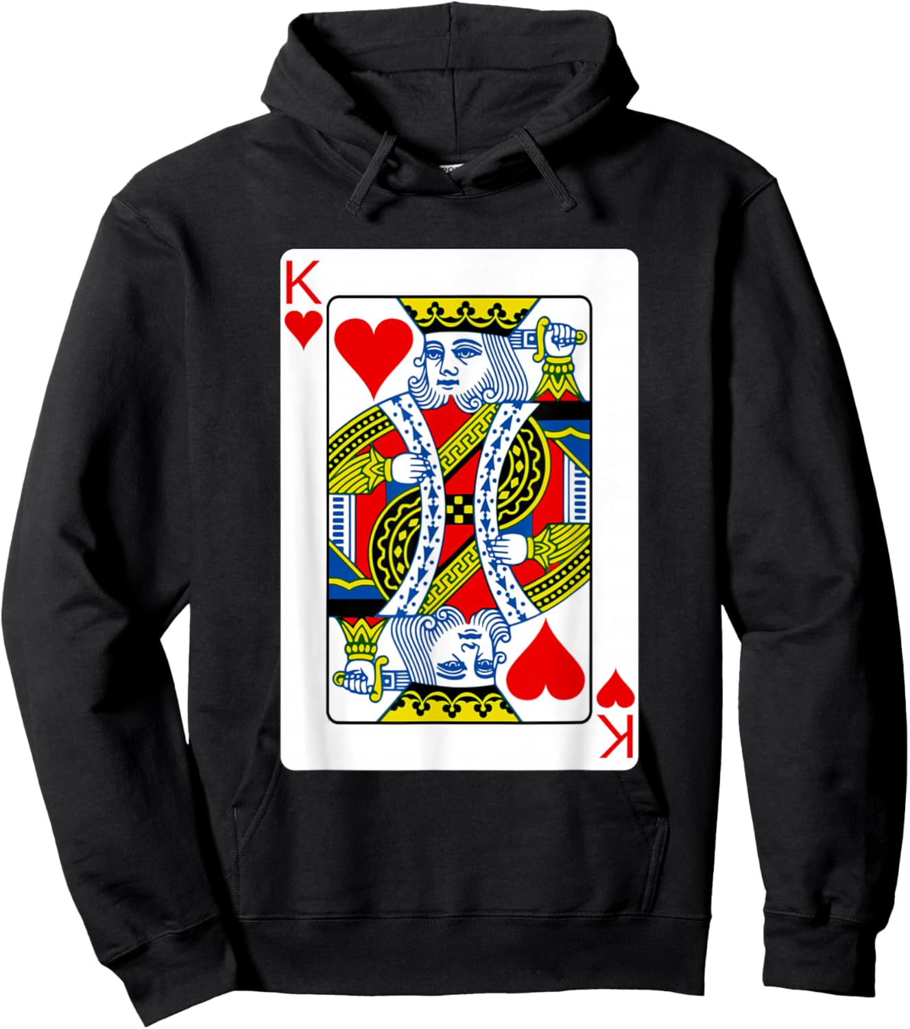 King Of Hearts Playing Card Valentine Costume Hoodie - Hoodie | Black