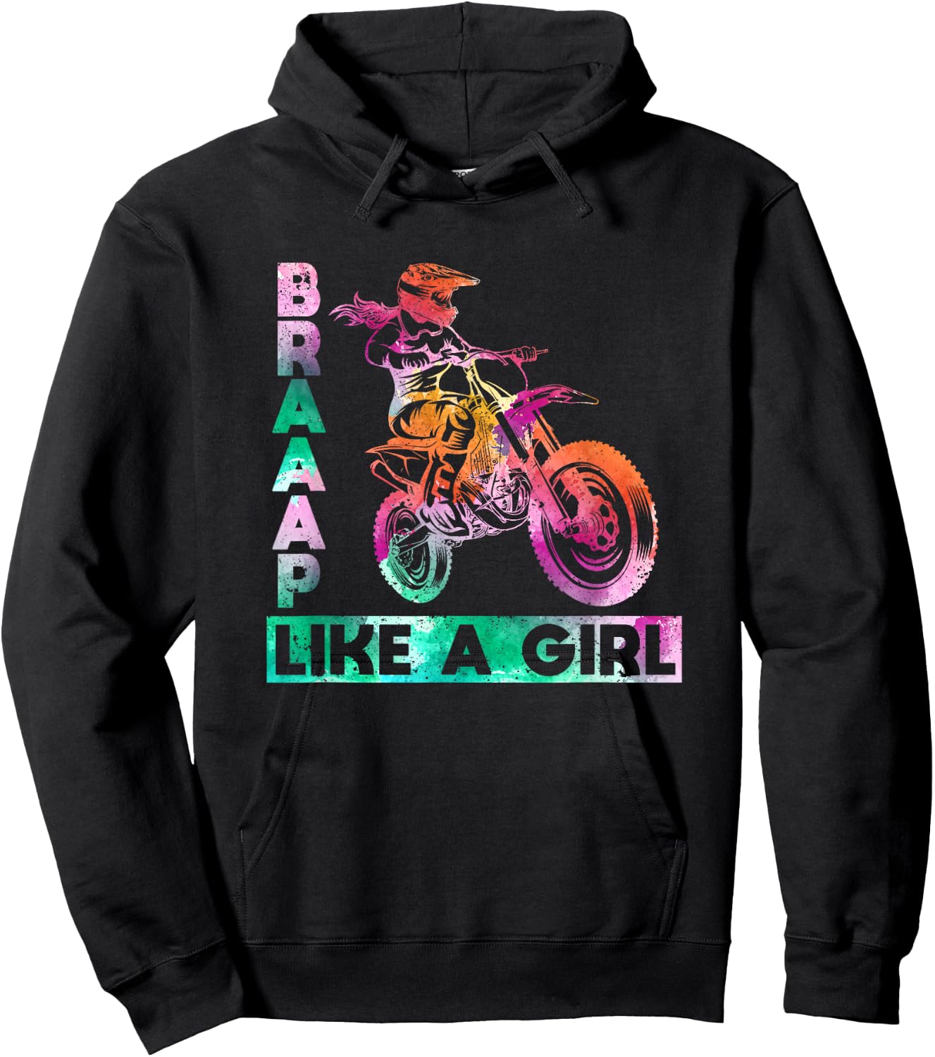 Braap Like A Girl Lustiges Motorrad Mädchen Motocross Dirt Bike Hoodie - Hoodie | Black