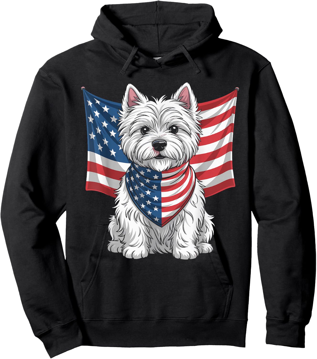 USA American Terrier Dog Pet Animal West Highland Westie Hoodie - Hoodie | Black