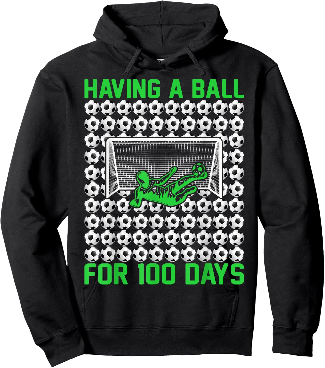 100 Days Of School Soccer 100th Day Of School For Boys Kids Hoodie - Hoodie | Black