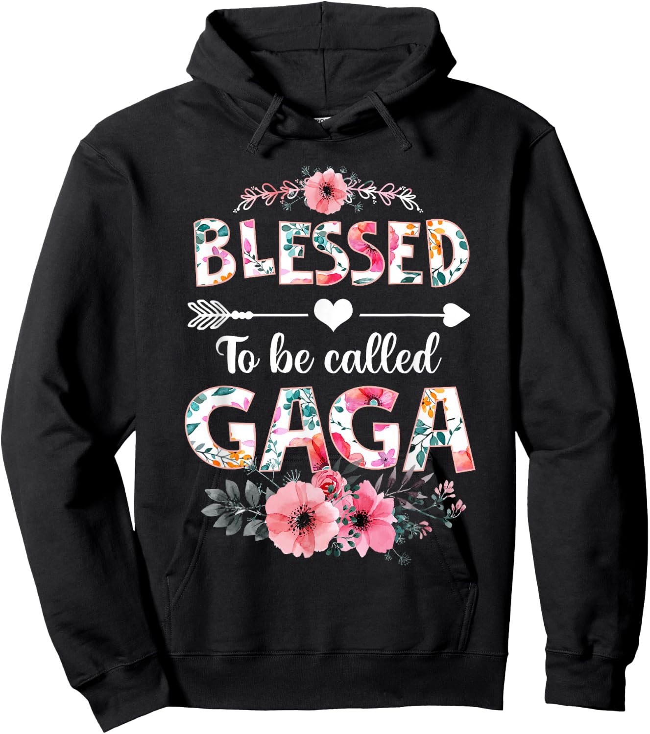 Blessed to be called Gaga Shirt Funny Gaga Mother's Day Hoodie - Hoodie | Black