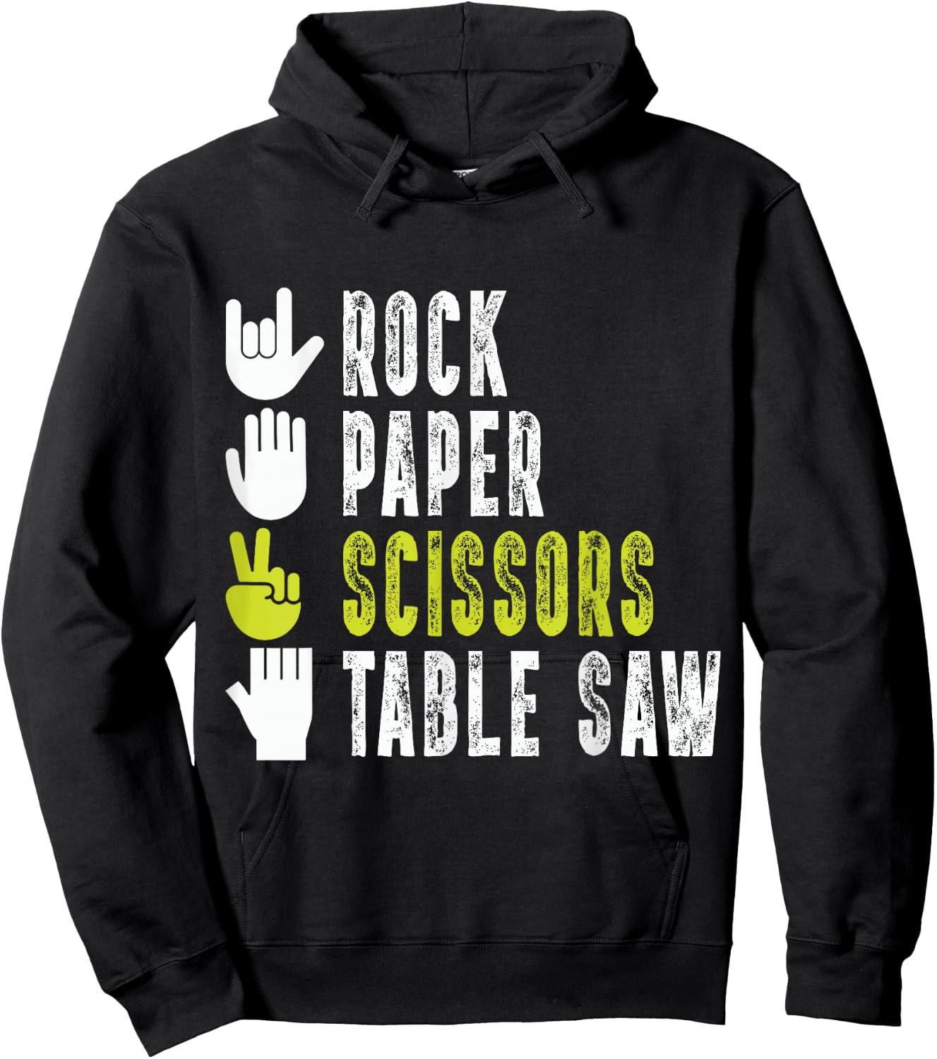 Rock Paper Scissor Table Saw Funny Craftsman Hoodie - Hoodie | Black