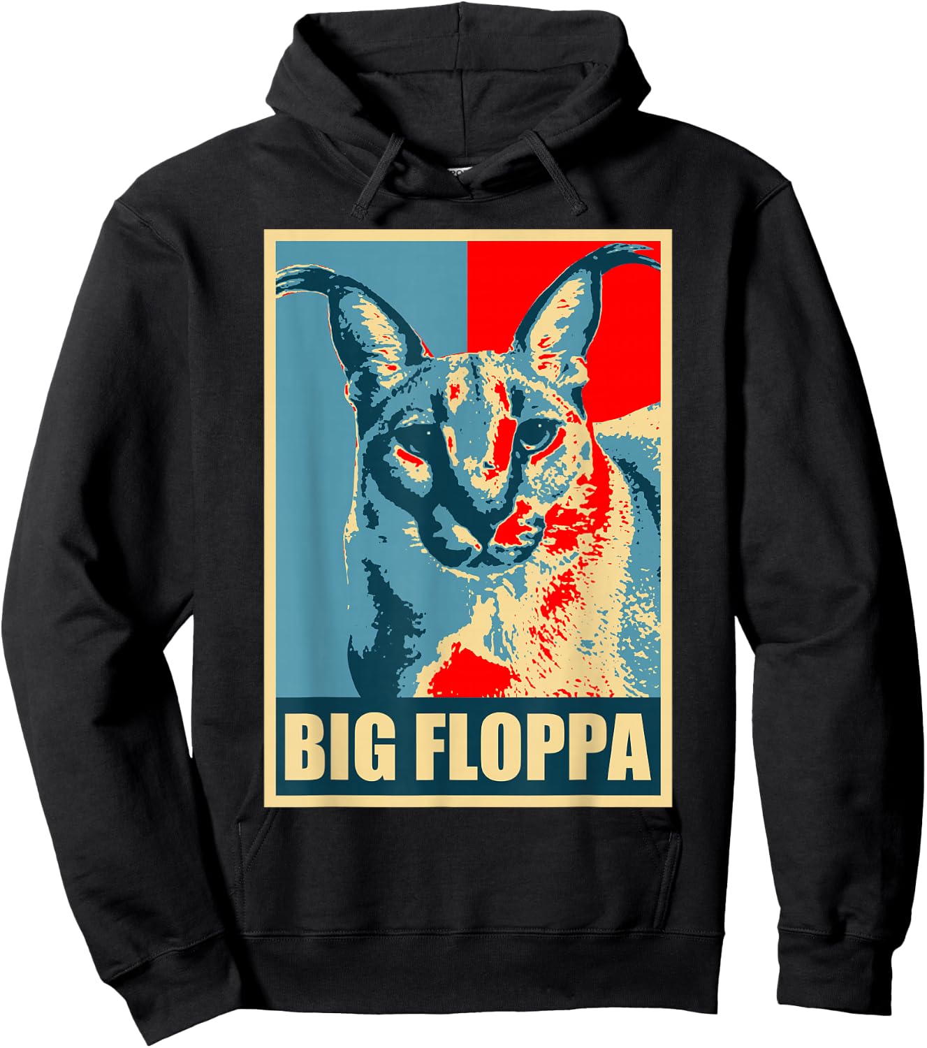 Big Floppa Caracal Katzen-Meme Hoodie - Hoodie | Black