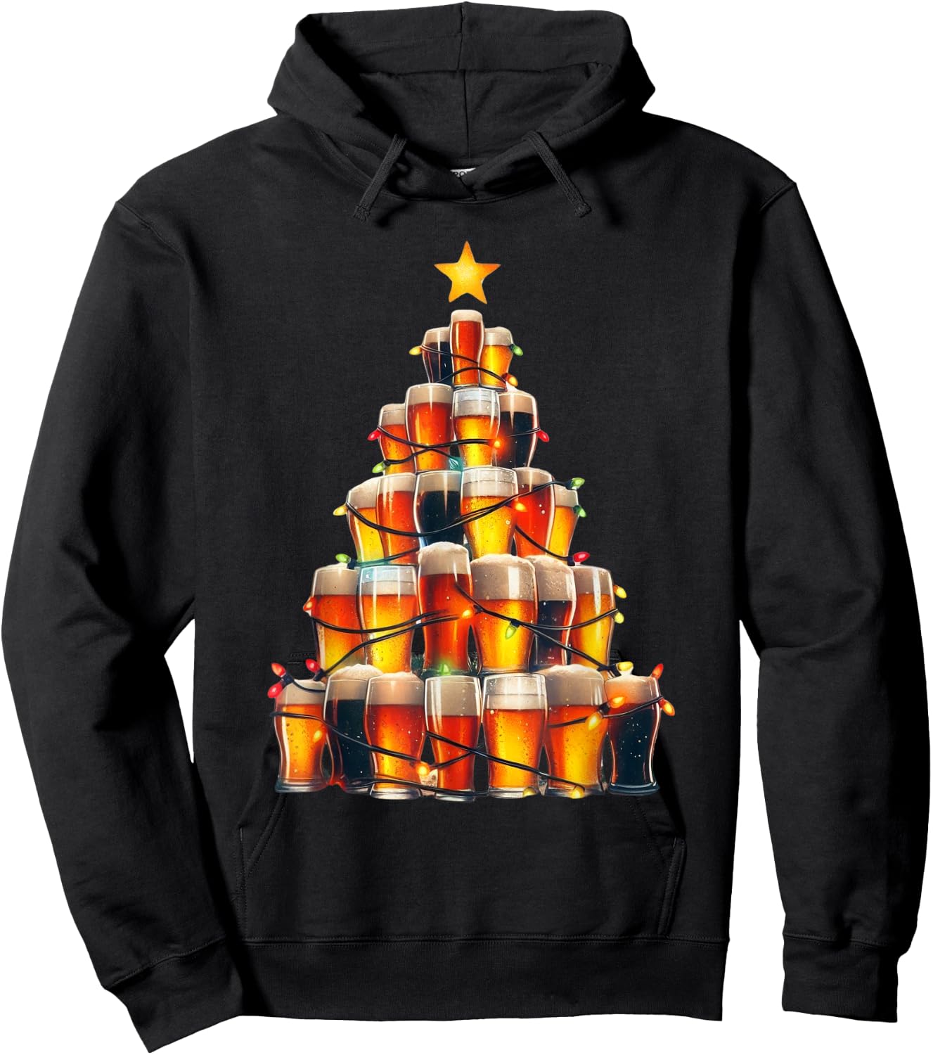 Beer Xmas Christmas Tree Hoodie - Hoodie | Black