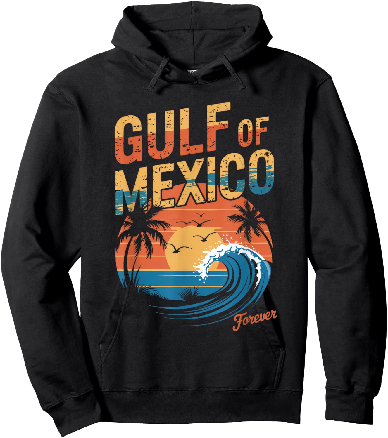 Gulf of Mexico Forever Retro Vintage Gulf of Mexico Hoodie - Hoodie | Black
