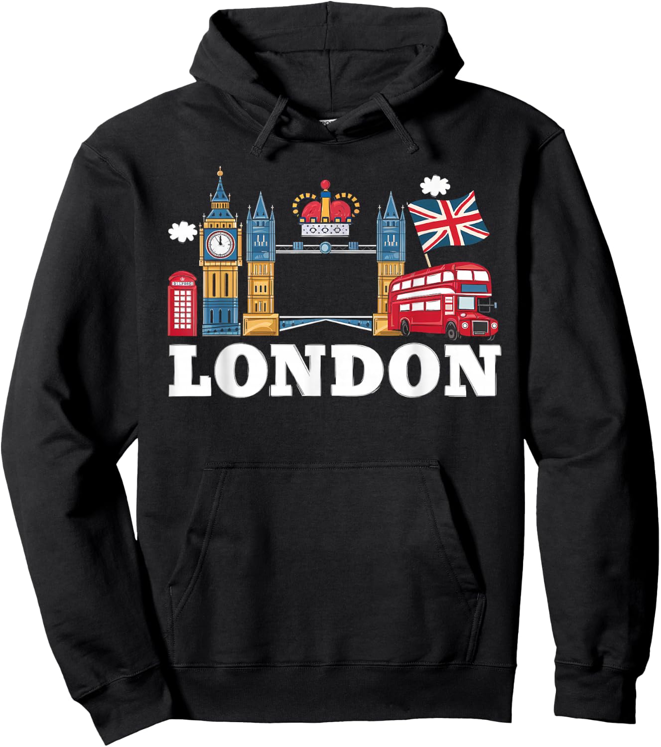 London Gift Men's Women's London Hooligan Ultras LND UK Hoodie - Hoodie | Black