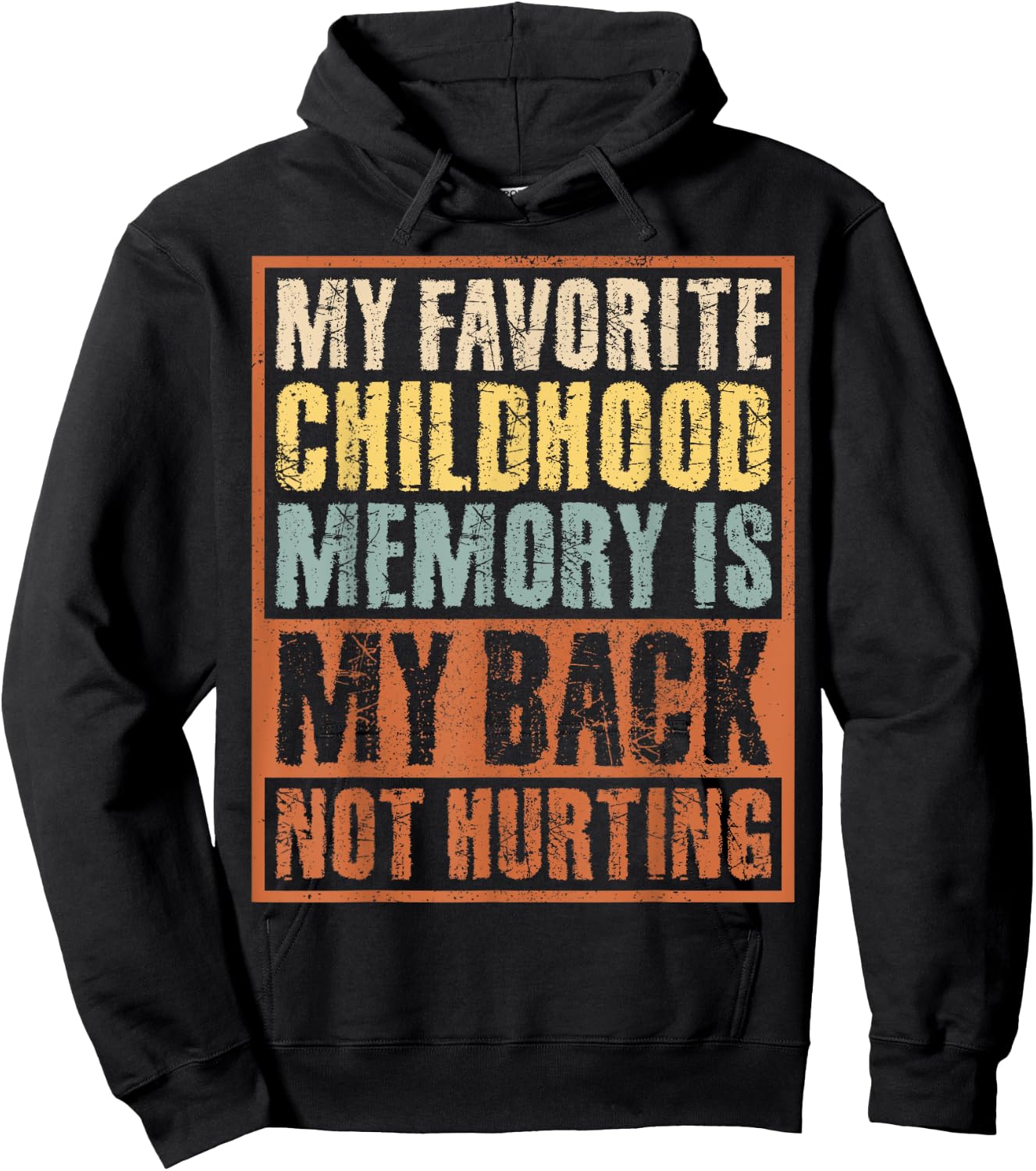 Sarcastic Old Man Old Woman My Back Not Hurting Retro Funny Hoodie - Hoodie | Black