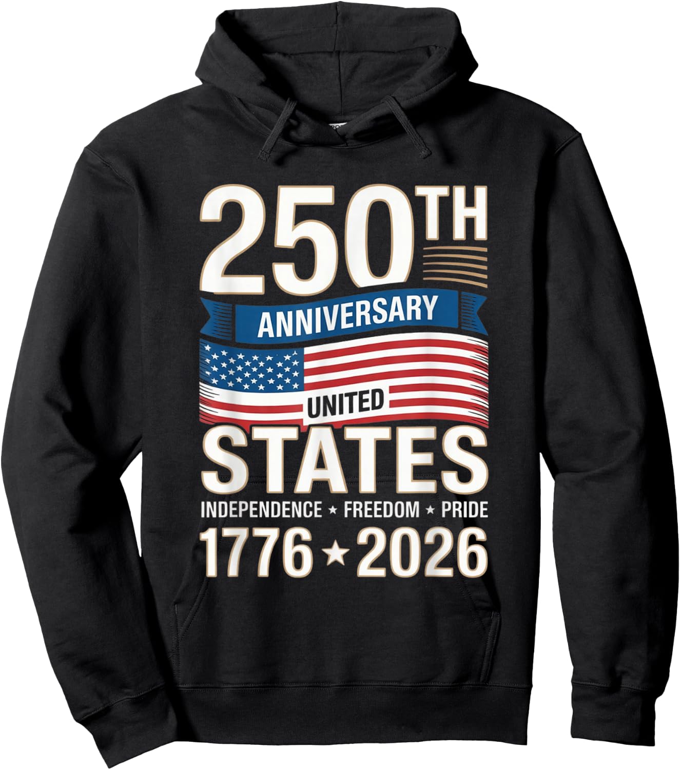 250 Anniversary USA 4th of July Patriotic 250 Years American Hoodie - Hoodie | Black