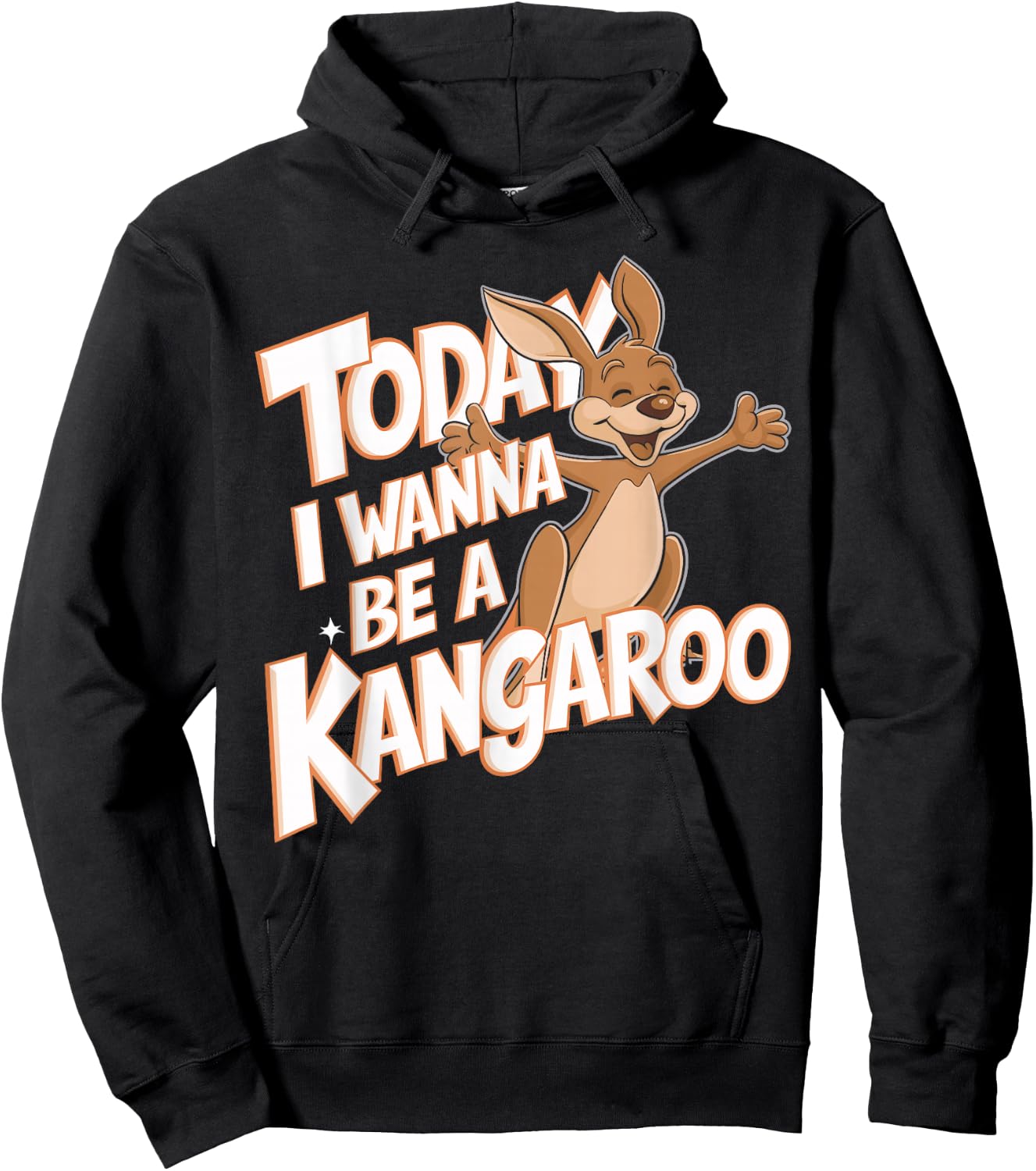 Childrens Today I wanna be a Kangaroo Design | Kids Kangaroo Hoodie - Hoodie | Black
