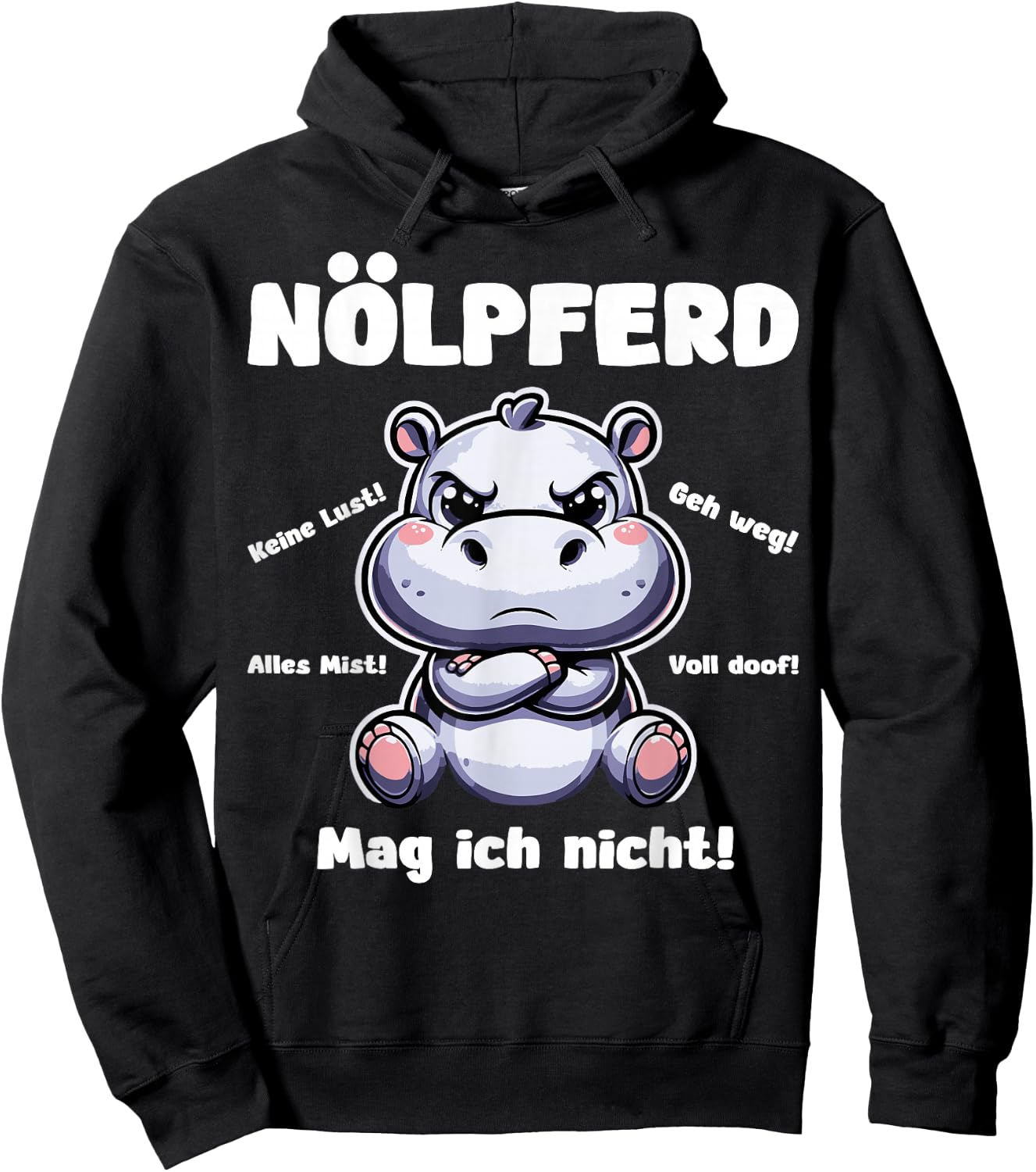Lustiges Nölpferd Nilpferd Design - Witziges Hippo Motiv Hoodie - Hoodie | Black