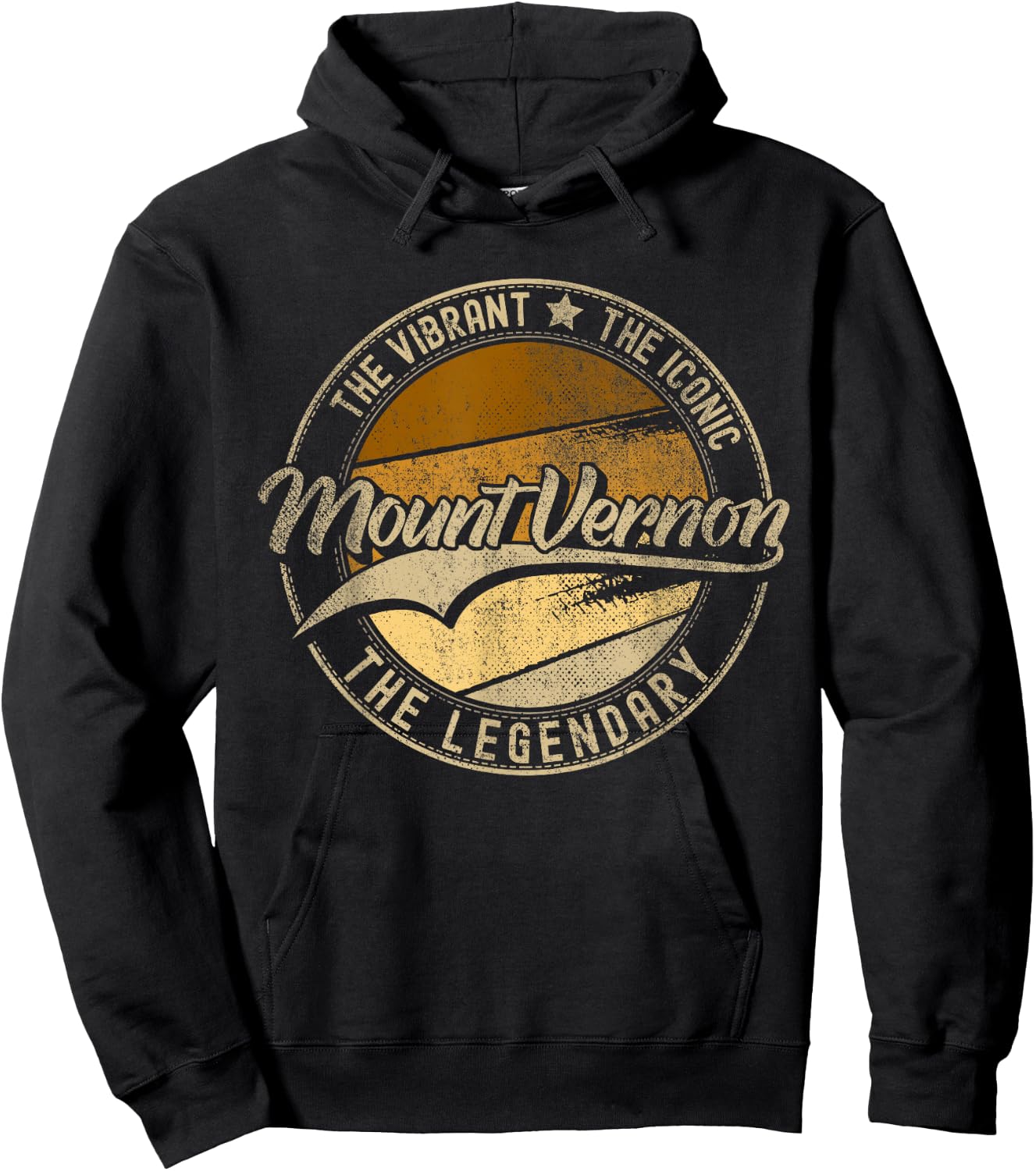 Mount Vernon NY | New York | Vintage Distressed Hoodie - Hoodie | Black