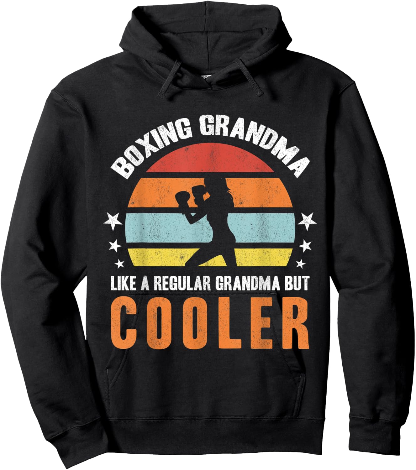 Boxing Grandma Kickboxing Grandmother Kickboxer Women Boxer Hoodie - Hoodie | Black
