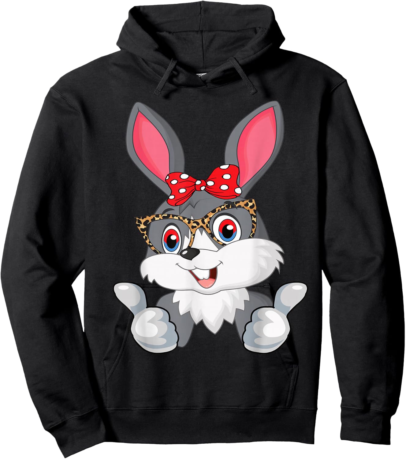 Easter Bunny Easter Gift Girls Women Children Easter , black Hoodie - Hoodie | Black