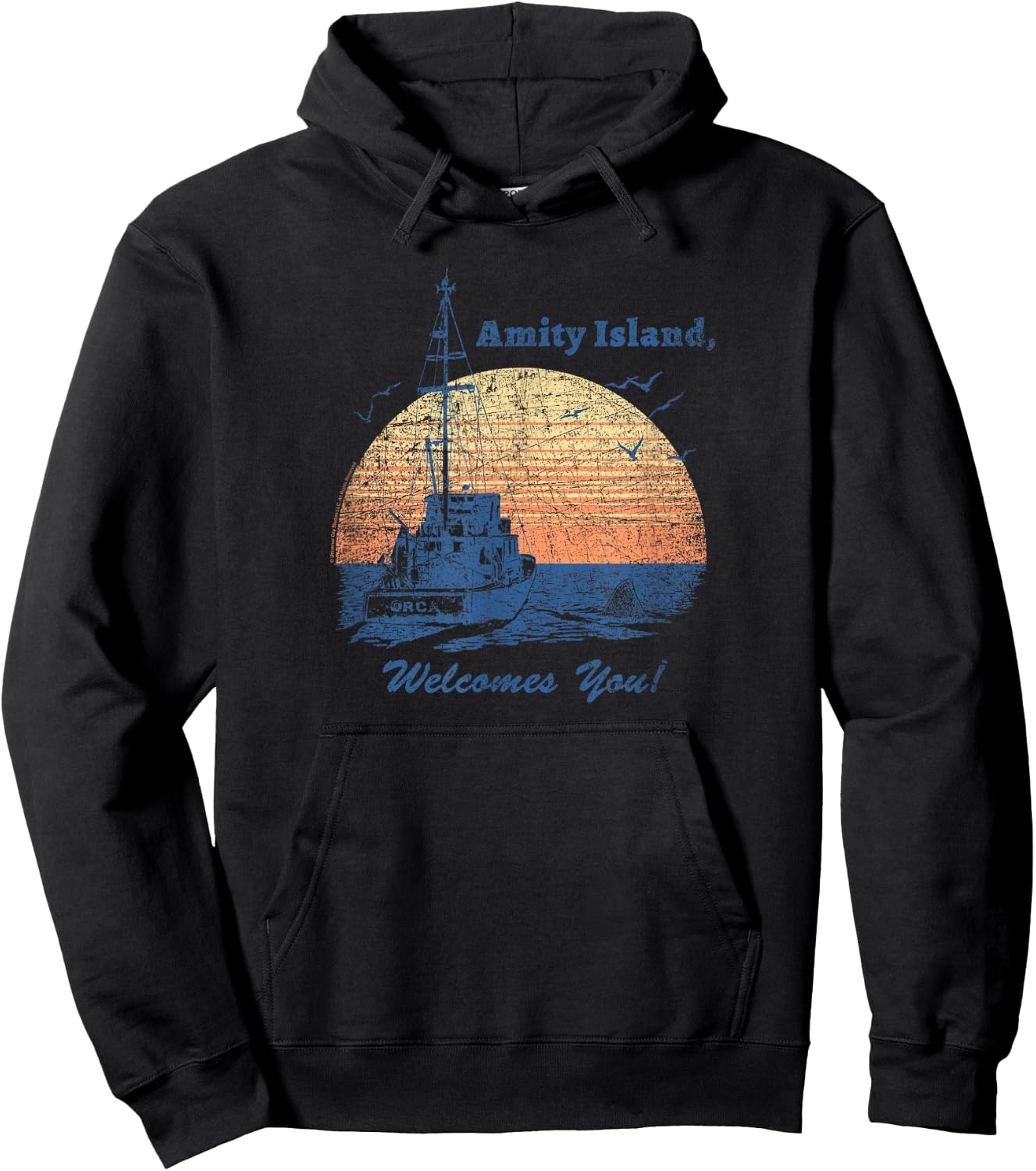 Jaws Vintage Amity Island , Black, S Hoodie - Hoodie | Black