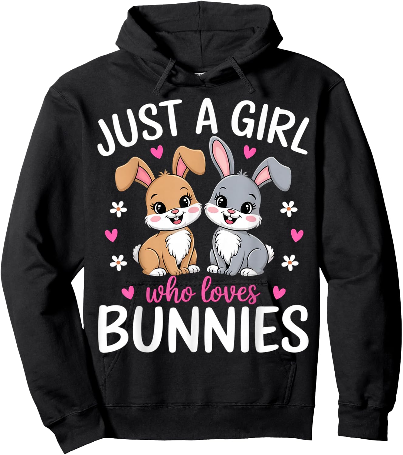 Just a Girl Who Loves Bunnies Rabbit Hoodie - Hoodie | Black