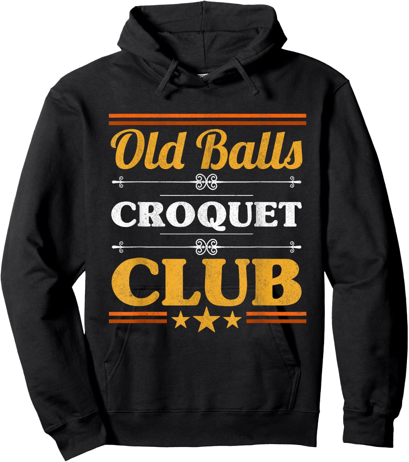 Old Balls Croquet Club Mallet Wickets Enthusiast Lawn Game Hoodie - Hoodie | Black