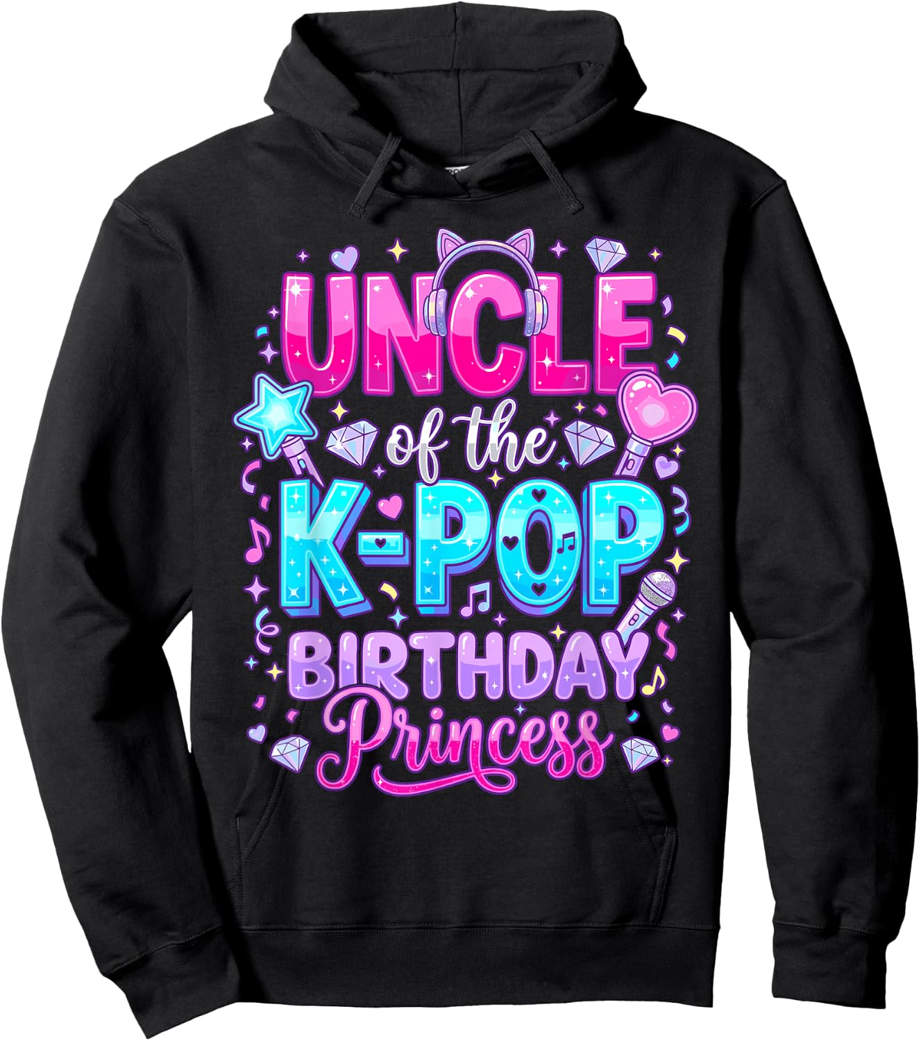 Uncle of The K-Pop Birthday Princess Korean Music Hoodie - Hoodie | Black