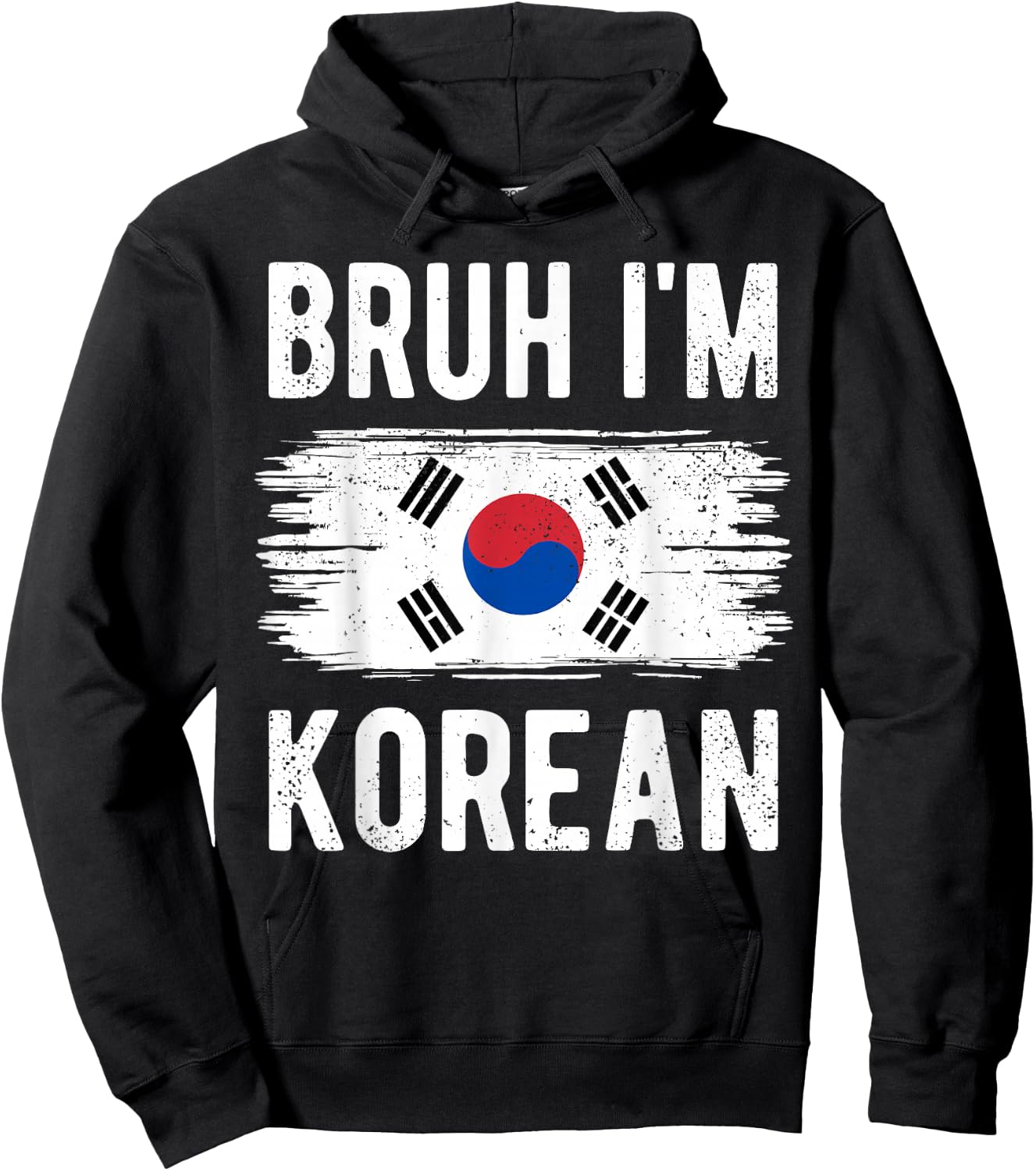 Bruh I'm Korean South Korea Flag Funny Korean Boys Kids Hoodie - Hoodie | Black