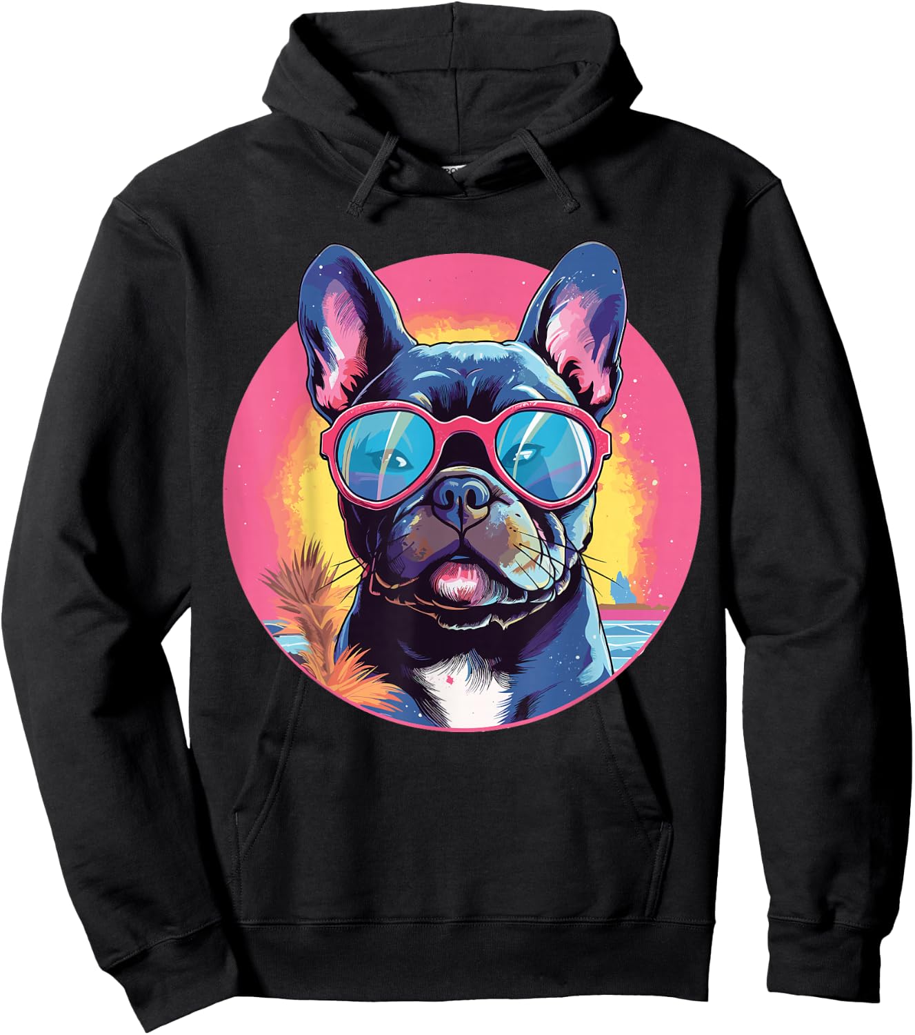 French Bulldog With Sunglasses Hoodie - Hoodie | Black