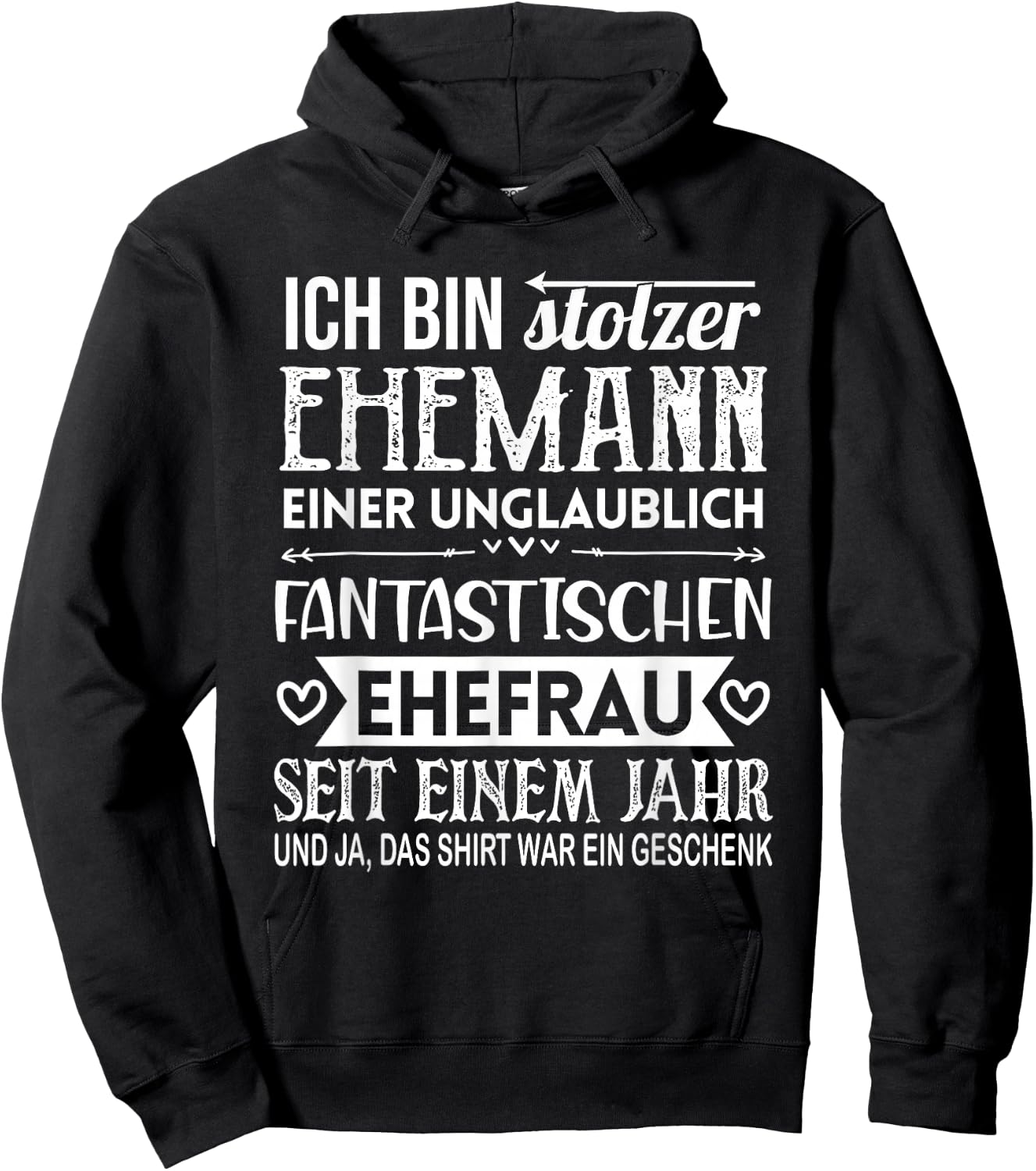 1. Hochzeitstag Papierhochzeit 1 Jahr Ehemann Hoodie - Hoodie | Black