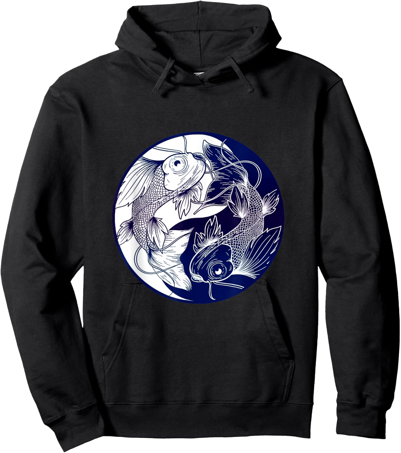 Koi Opposite Yin Yang Asian Carp Flower Japanese Koi Carp Hoodie - Hoodie | Black