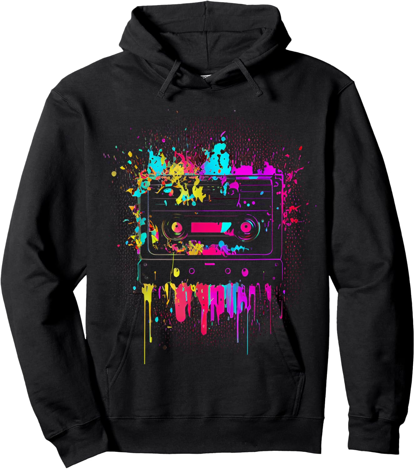 80s 90s Retro Party Fancy Dress Cassette , black Hoodie - Hoodie | Black