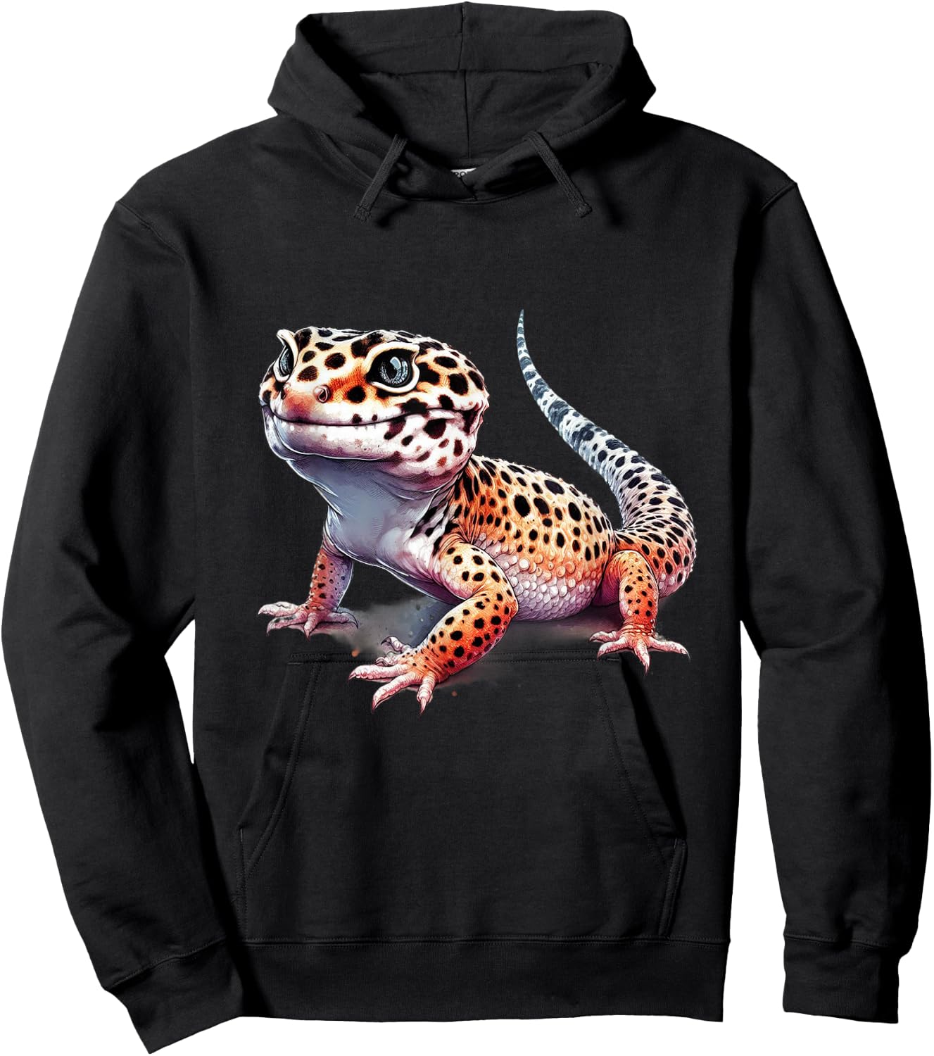 Cute Leopard Gecko Loves Lizard & Reptiles Men Women Kids Hoodie - Hoodie | Black